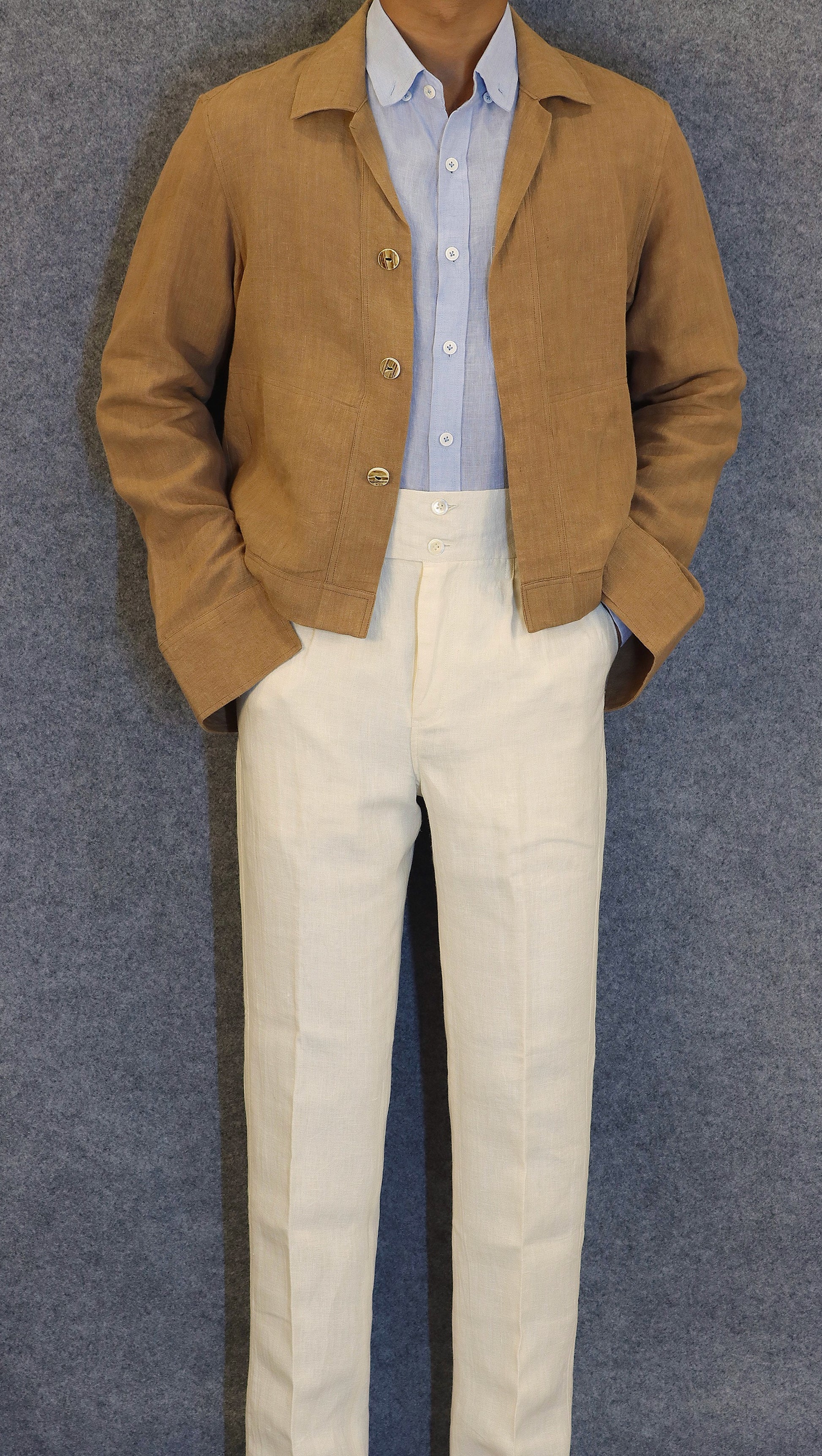 MOCHA MOUSSE JACKET (100% Linen)