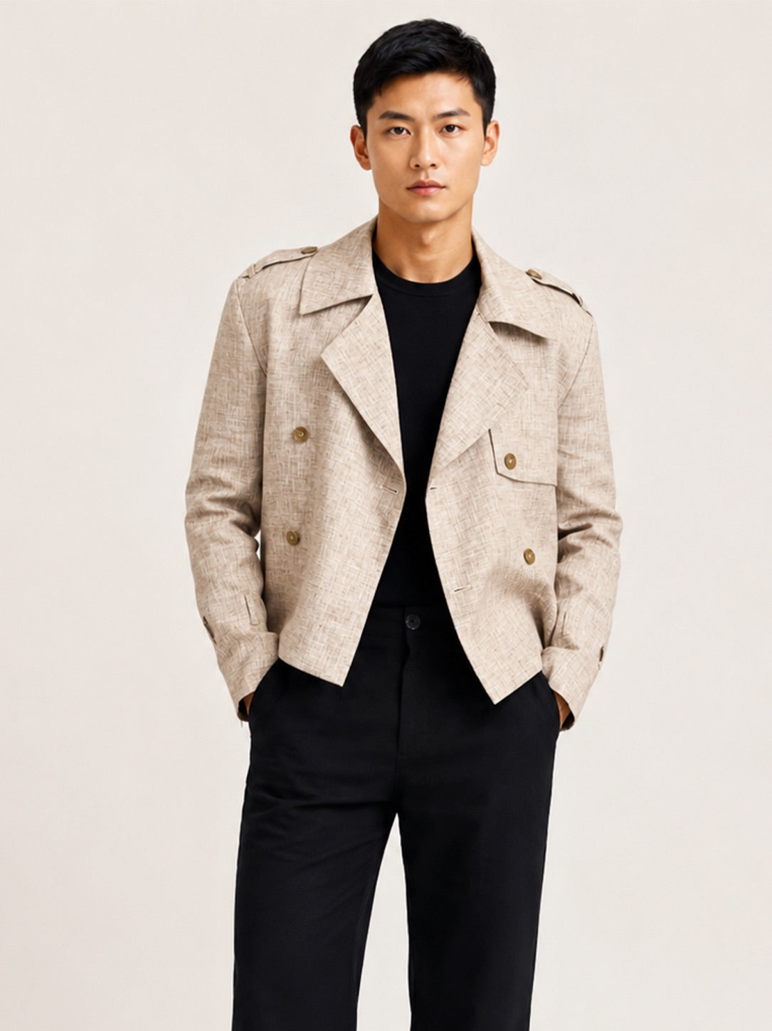 CHAMBRAY LINEN COAT
