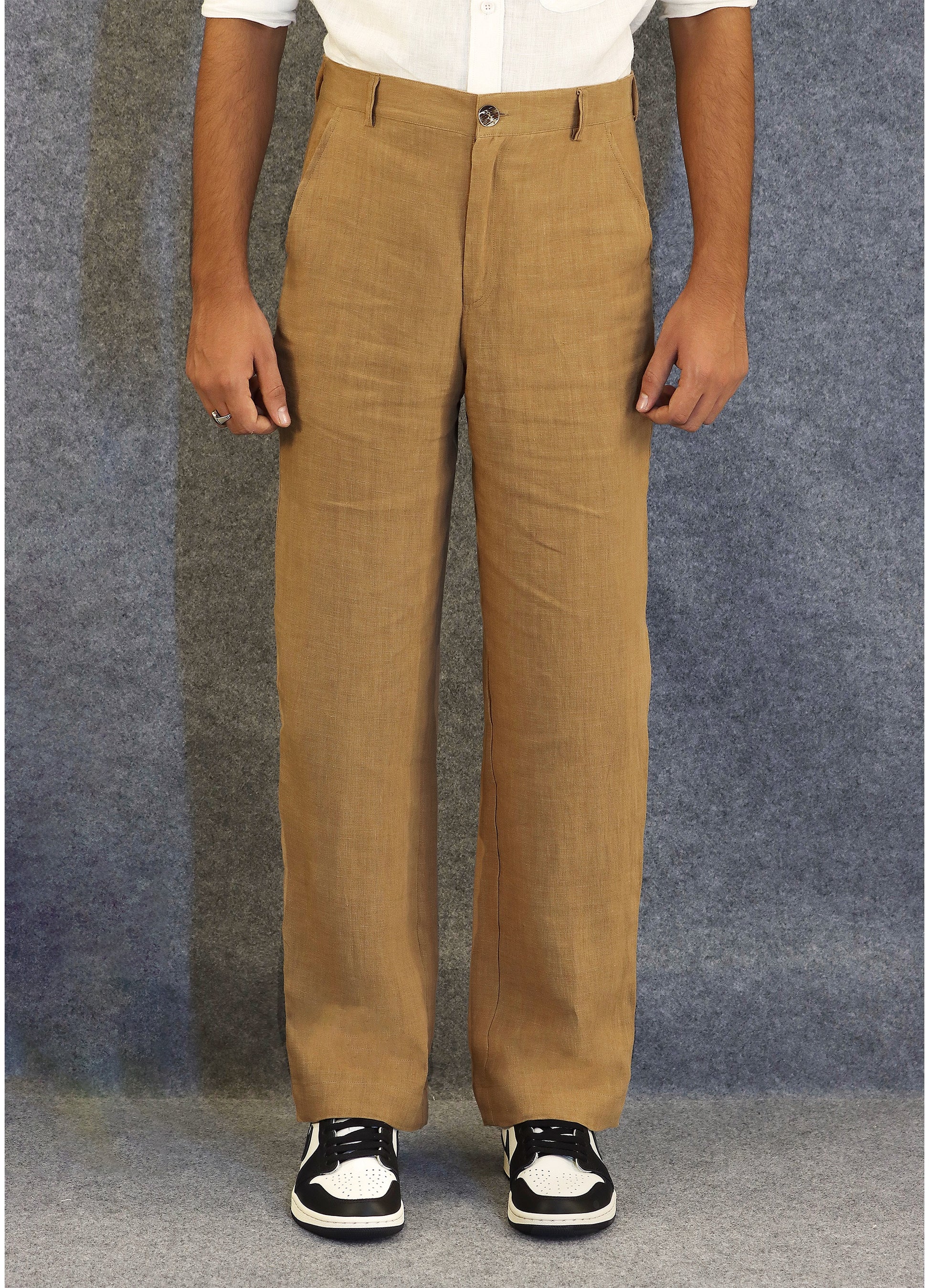 LOOSE-FIT LINEN TROUSERS (100% Linen)
