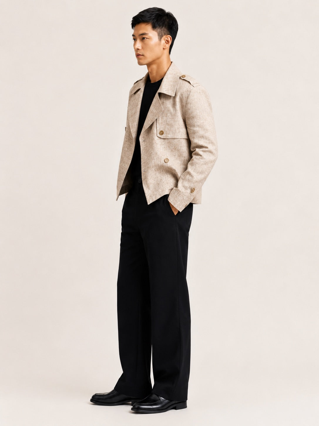 CHAMBRAY LINEN COAT