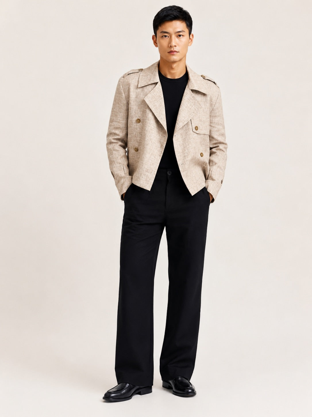 CHAMBRAY LINEN COAT