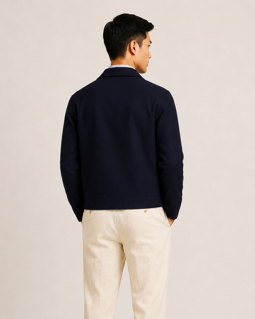 NAVY LINEN JACKET