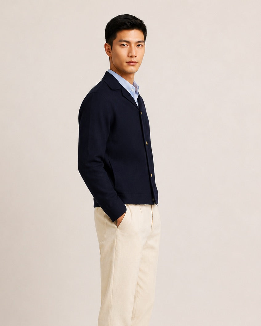 NAVY LINEN JACKET