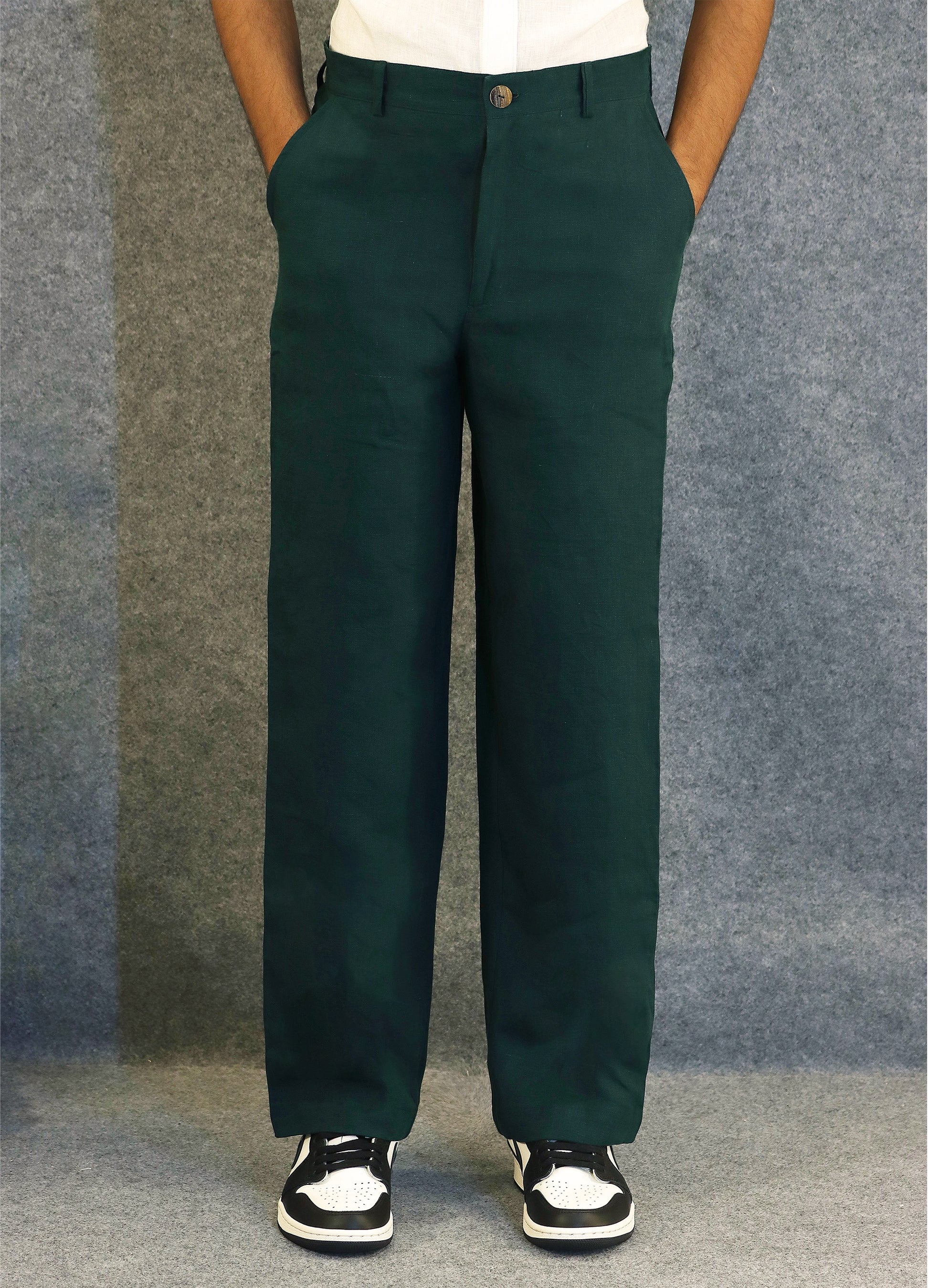 LOOSE-FIT LINEN TROUSERS (100% Linen)