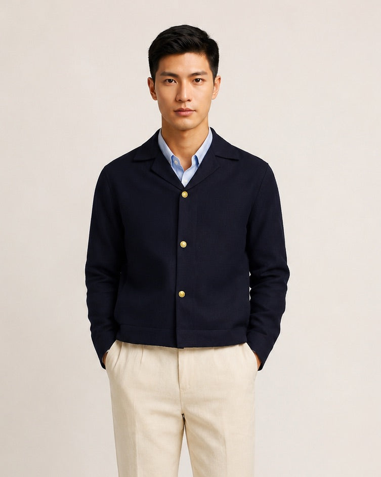 NAVY LINEN JACKET