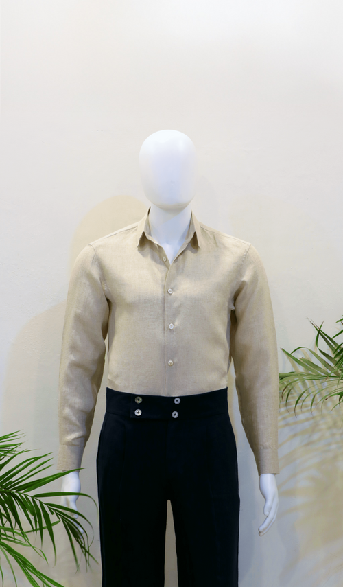 BEIGE LINEN SHIRT (100% Linen)