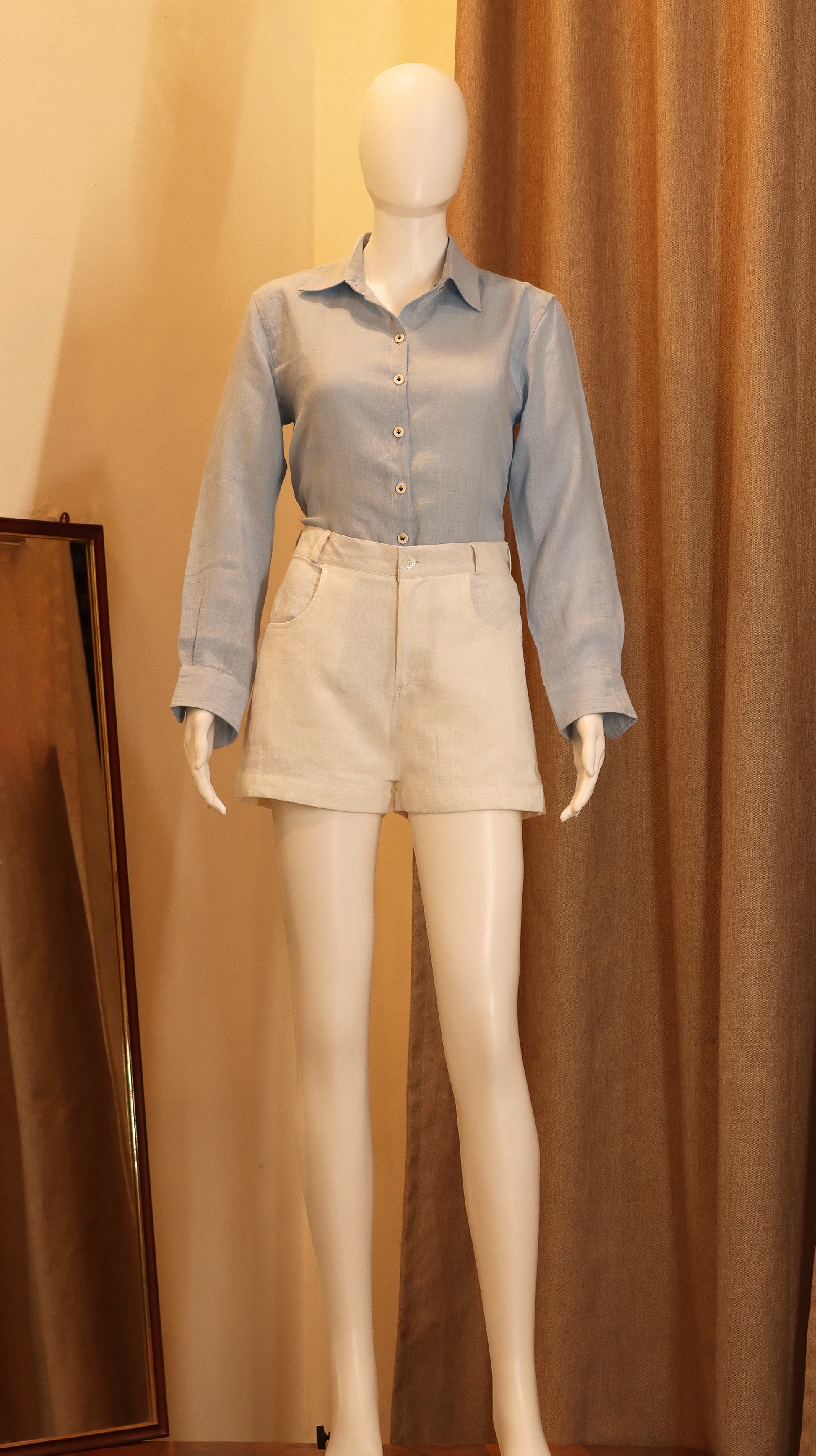 100% linen shorts
