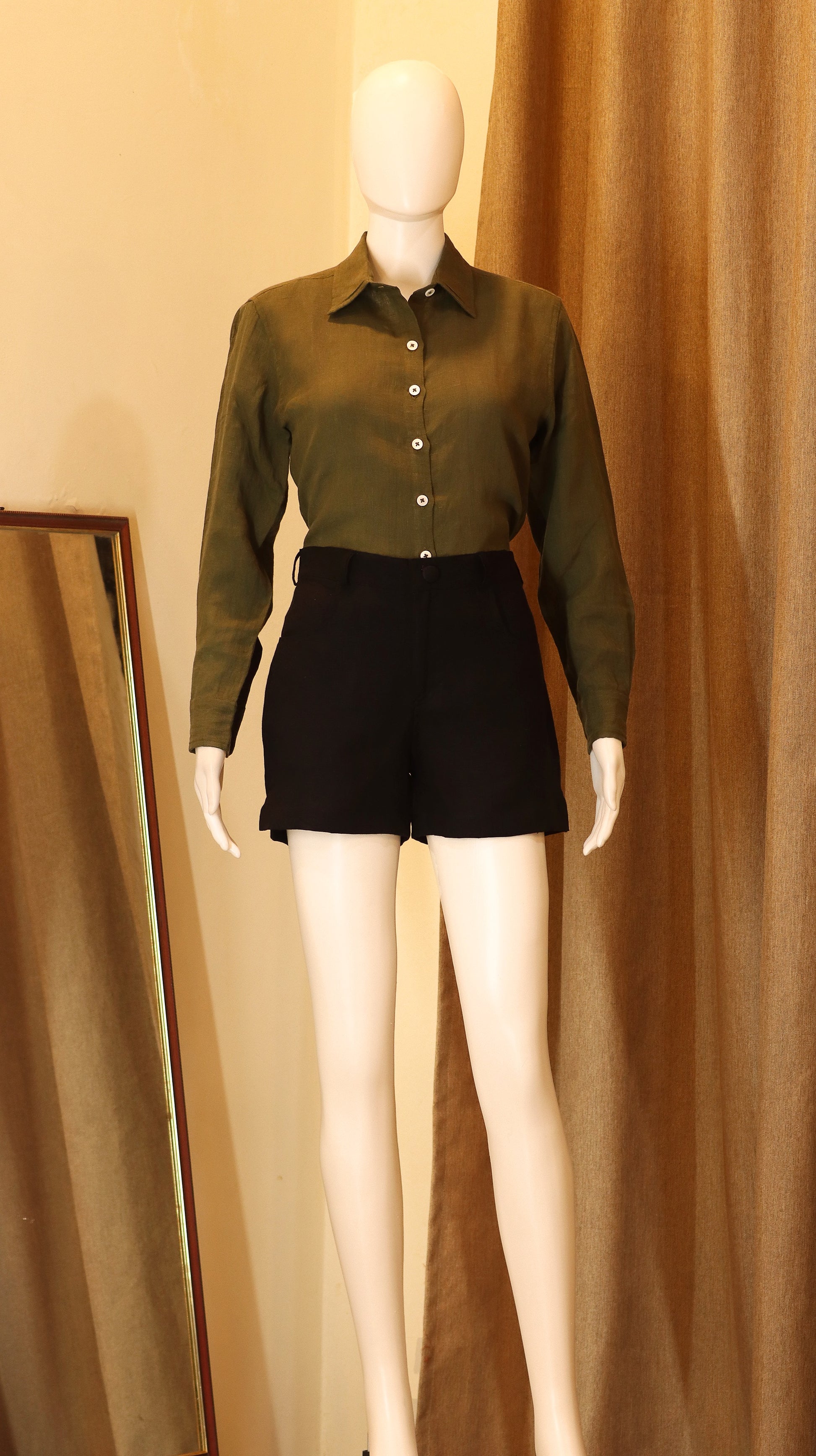 100% linen shorts