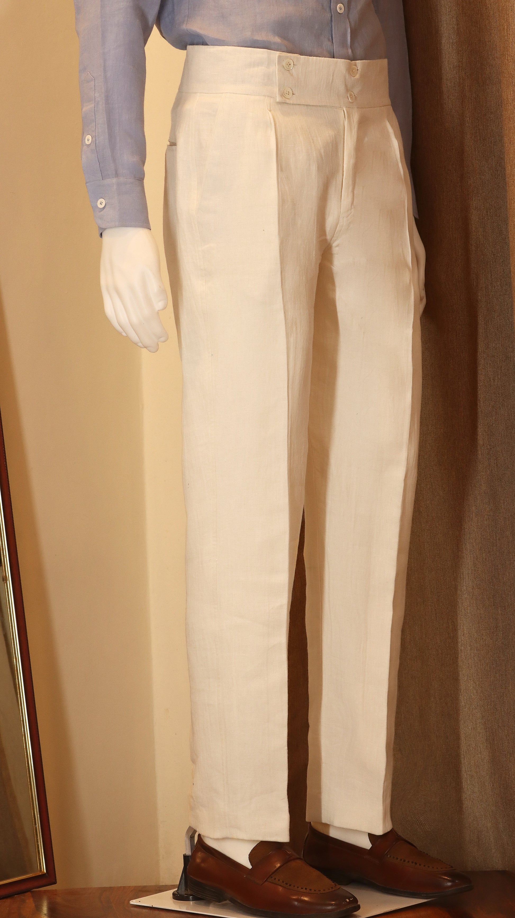 IV BUTTON LINEN PANTS (100% Linen)