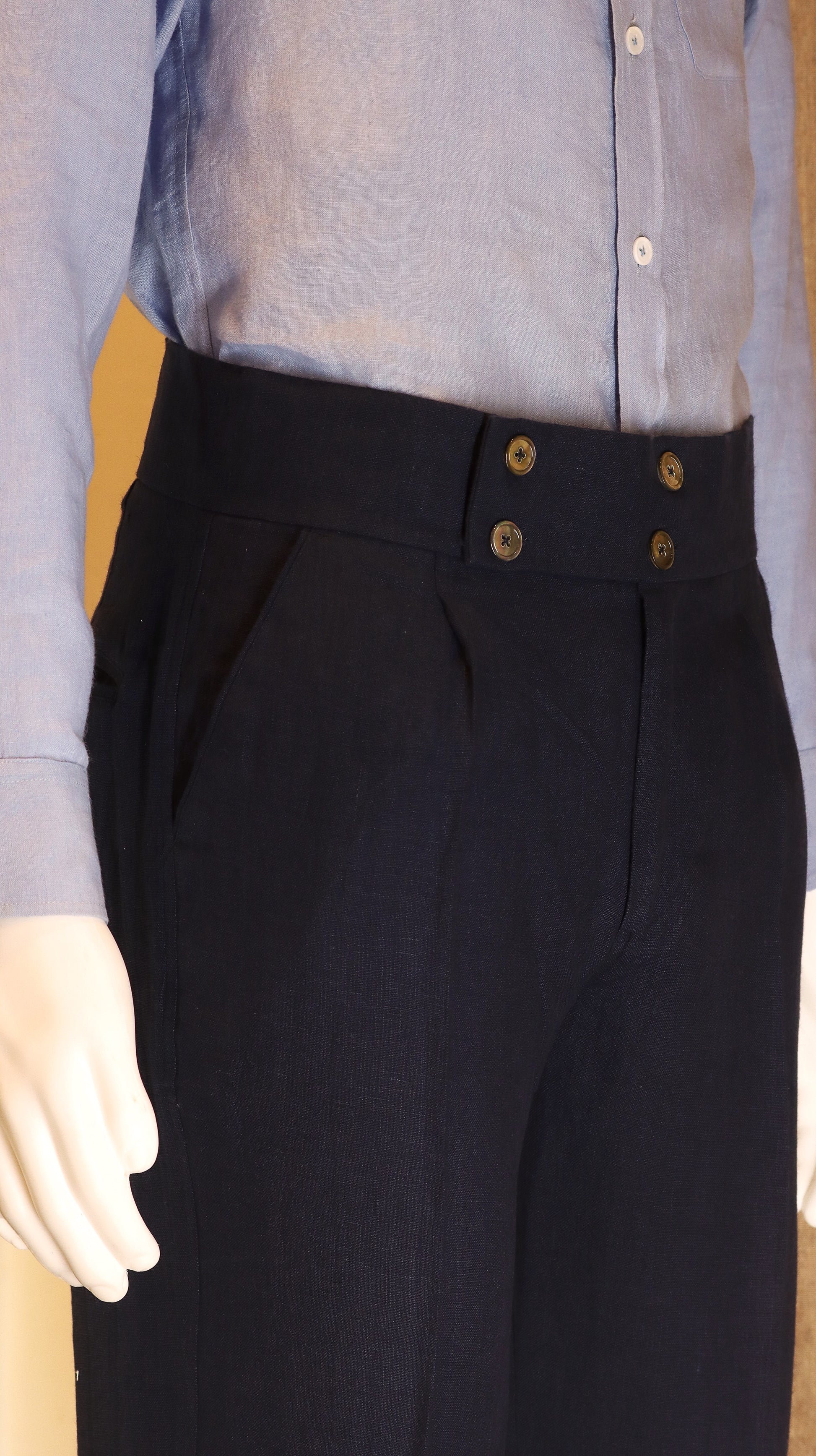 IV BUTTON LINEN PANTS (100% Linen)