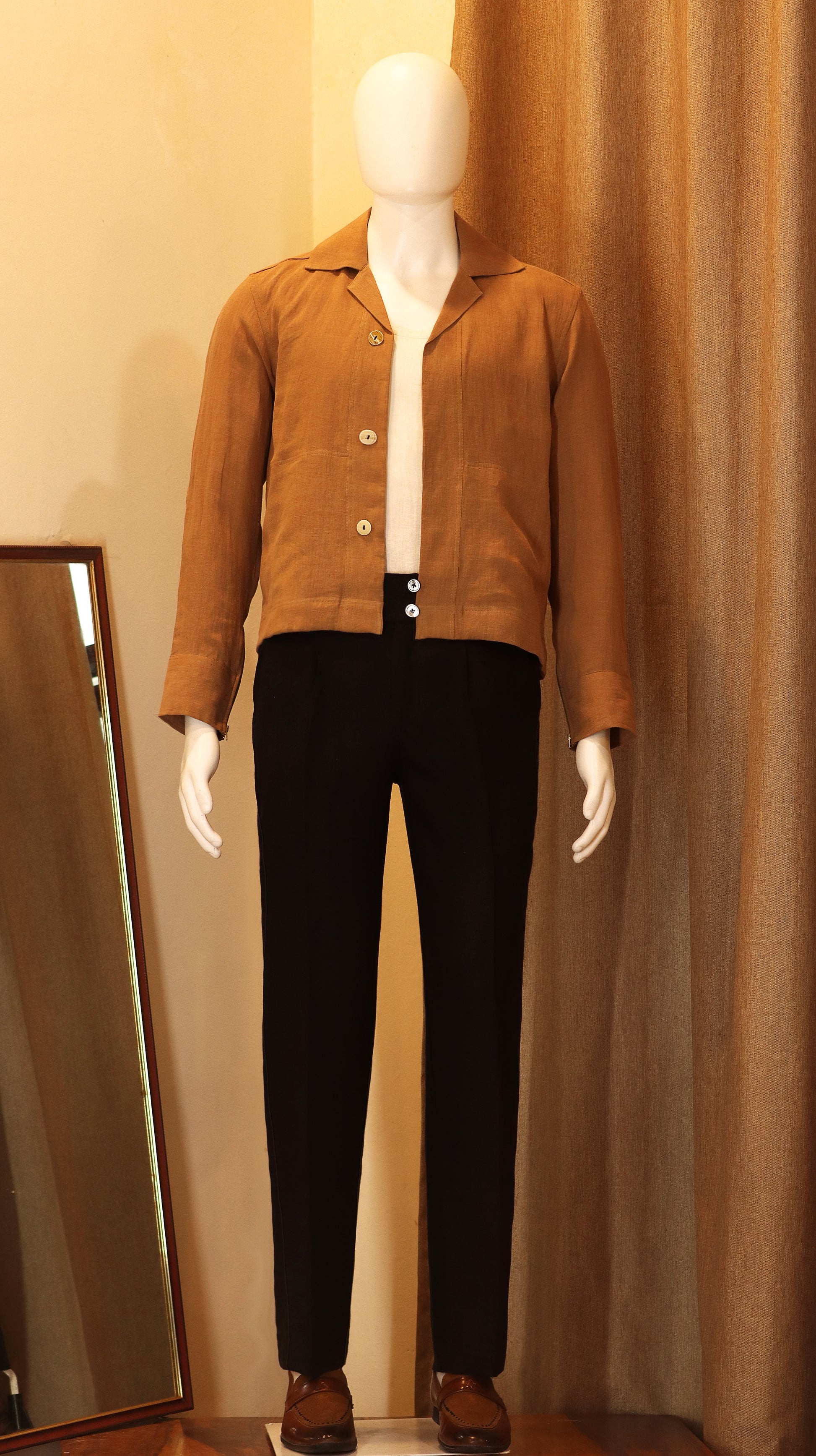 IV BUTTON LINEN PANTS (100% Linen)