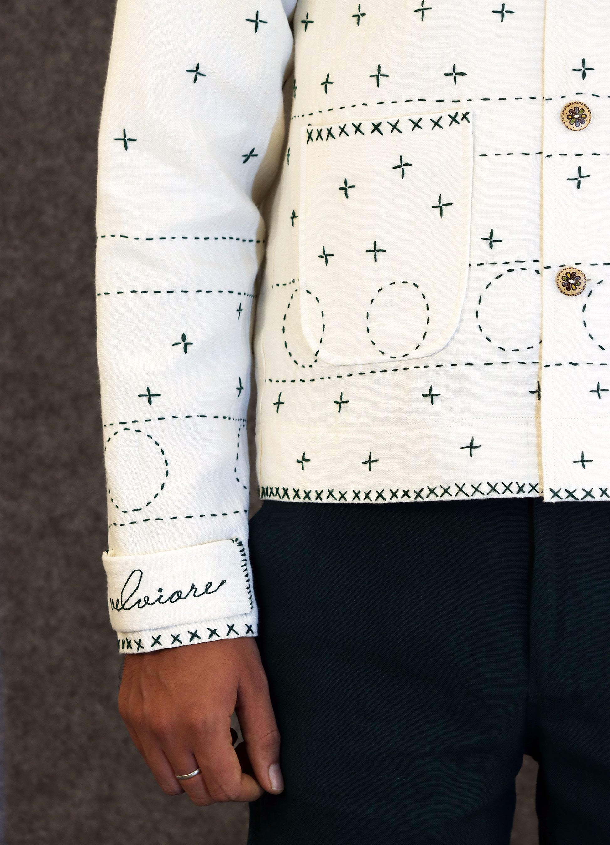 MINIMAL STITCHLINE JACKET (100% Linen)