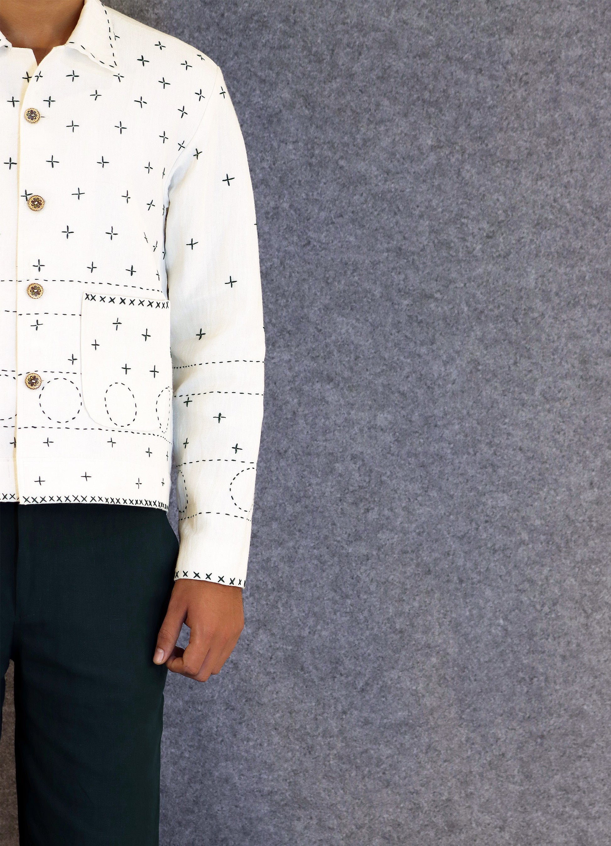 MINIMAL STITCHLINE JACKET (100% Linen)