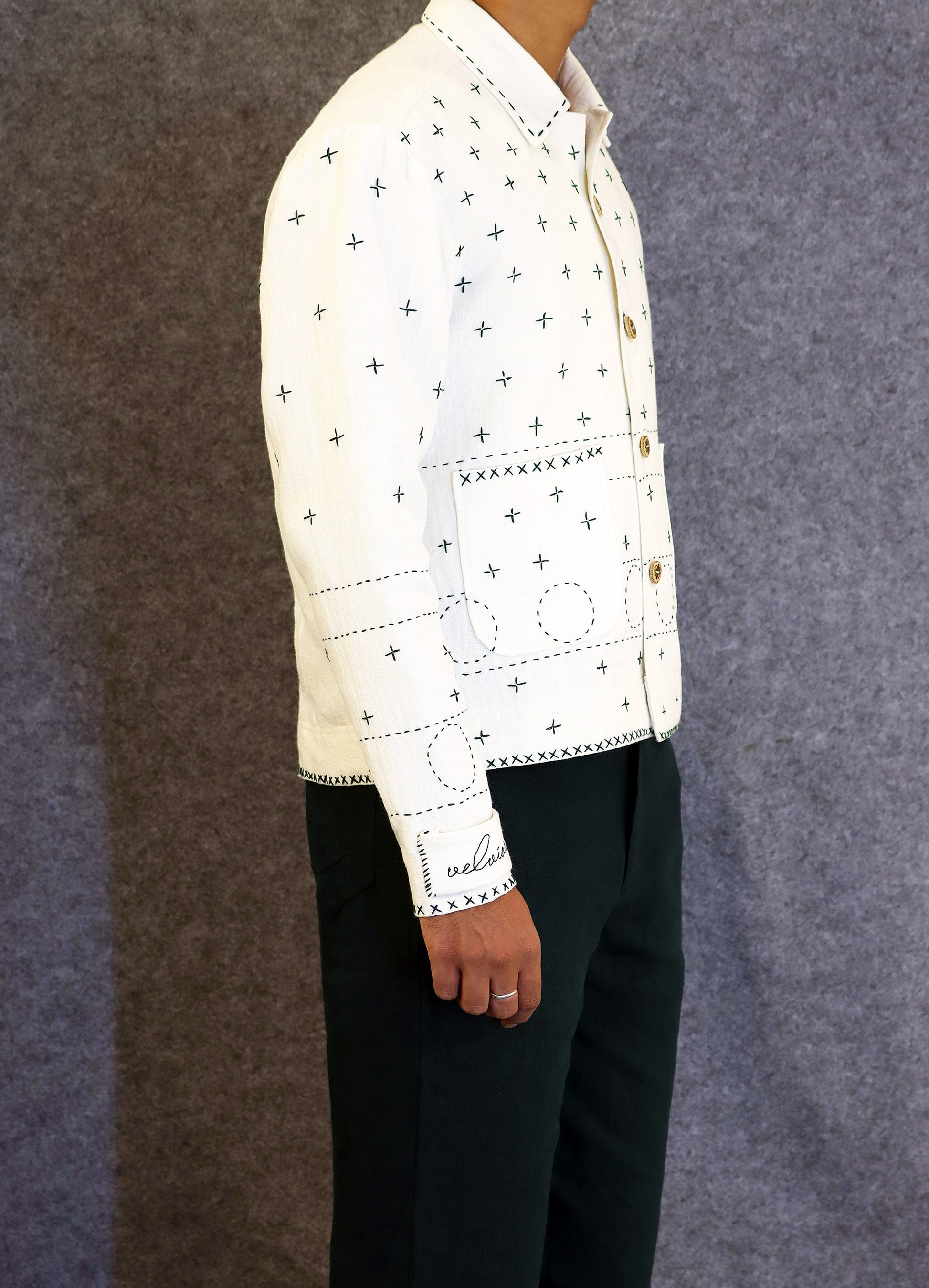 MINIMAL STITCHLINE JACKET (100% Linen)