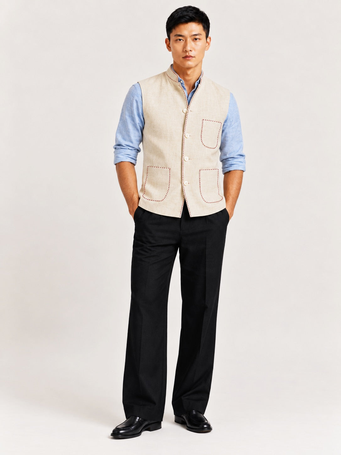 IVORY LINEN VEST