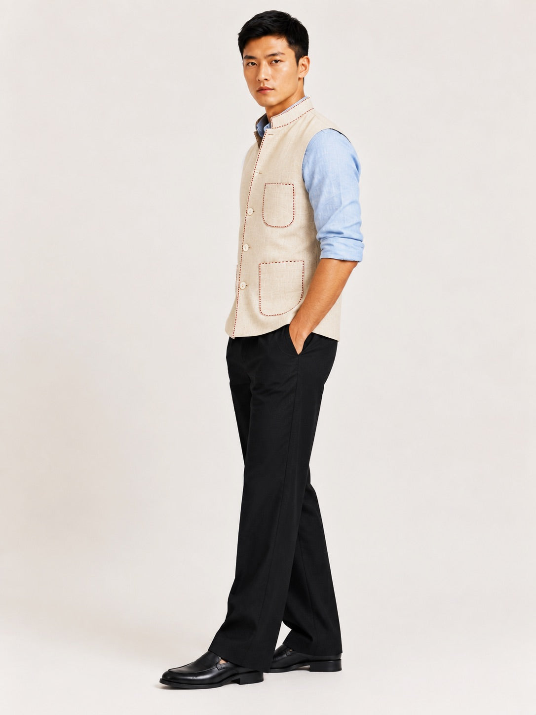 IVORY LINEN VEST