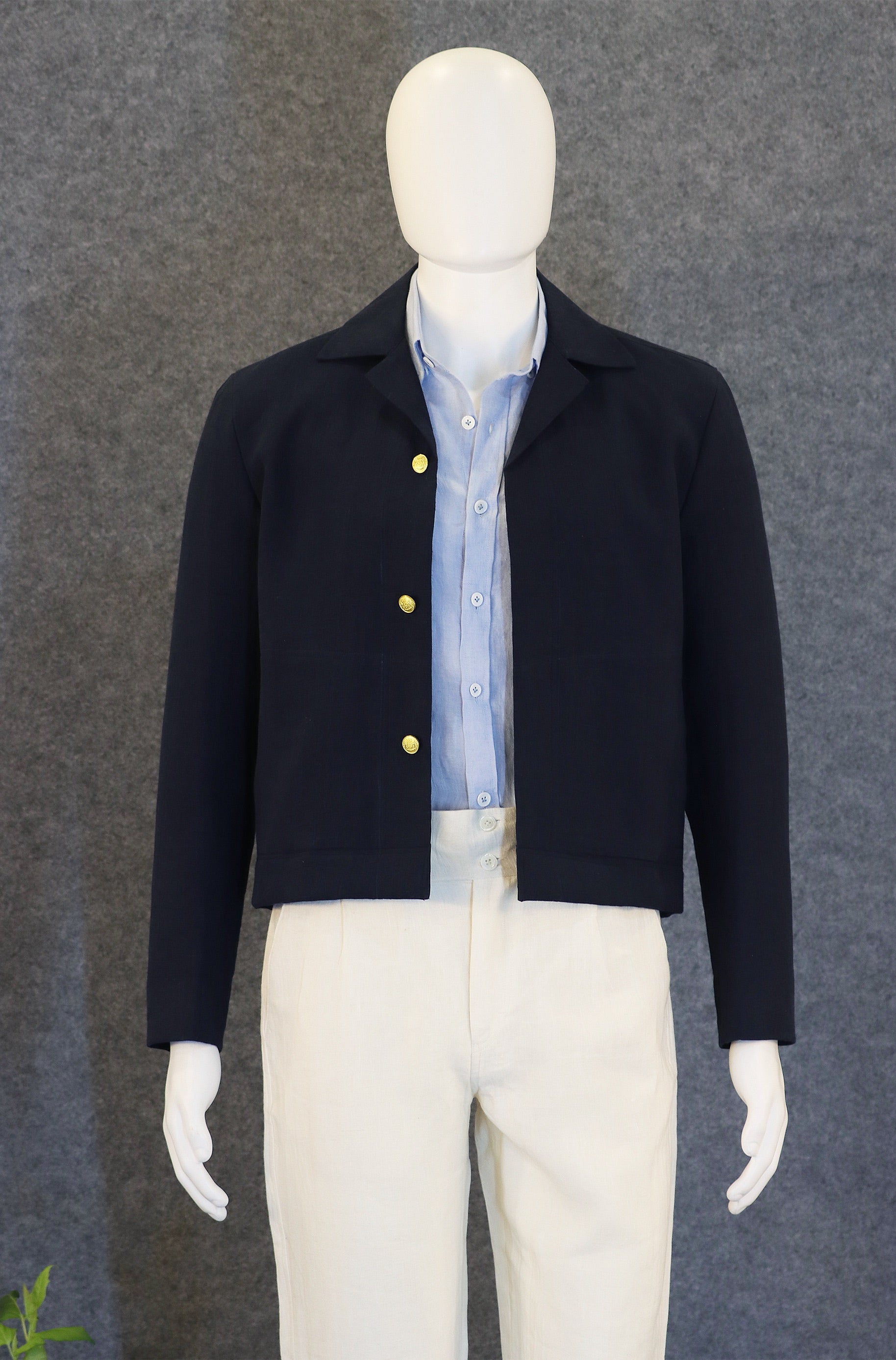 NAVY JACKET (100% Linen)