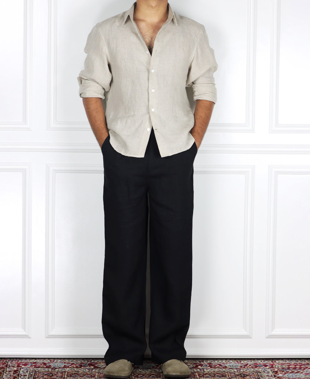 BLACK LINEN TROUSER