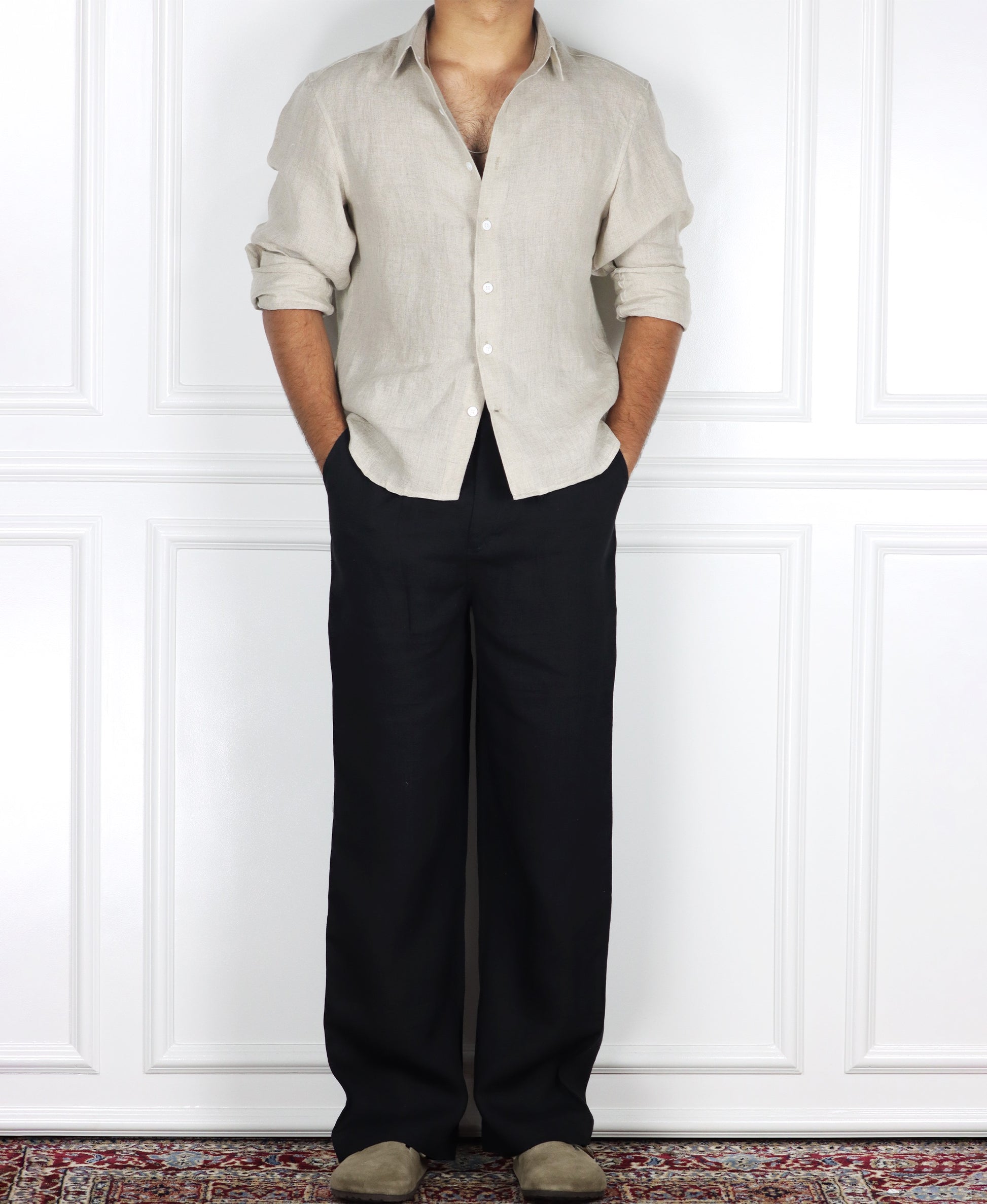 BLACK LINEN TROUSER