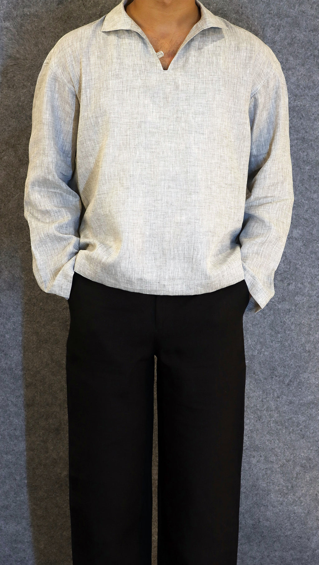Slate Linen Pullover (100% Linen)