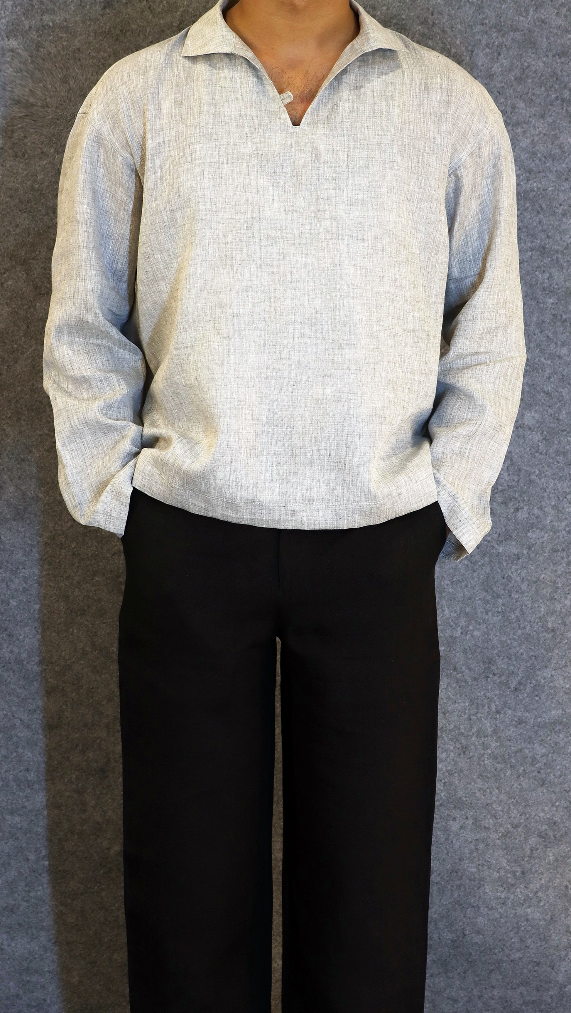Slate Linen Pullover (100% Linen)