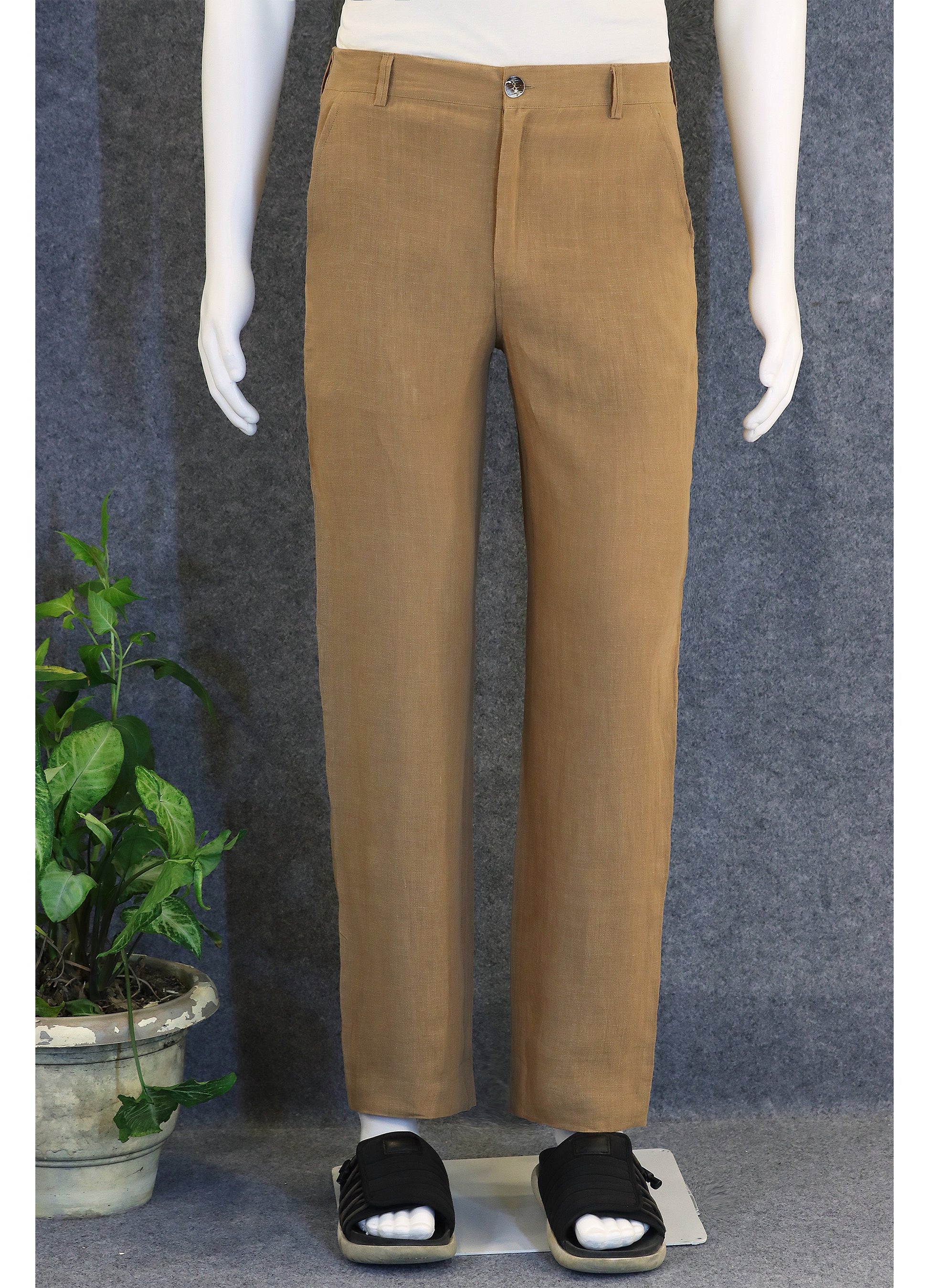 LOOSE-FIT LINEN TROUSERS (100% Linen)