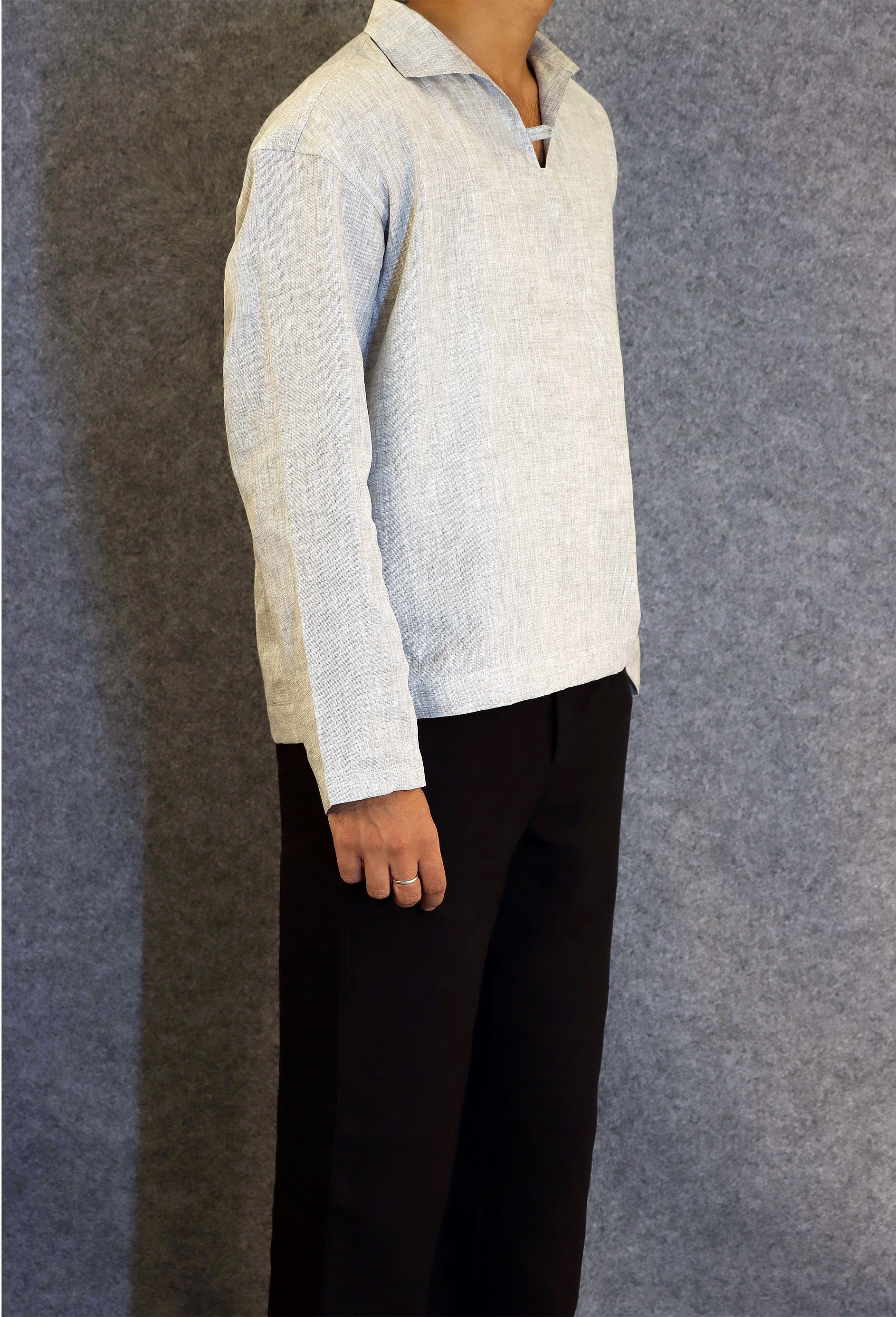 Slate Linen Pullover (100% Linen)