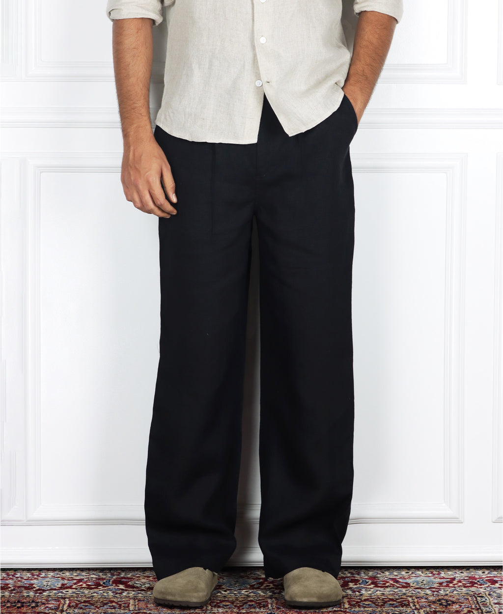 BLACK LINEN TROUSER