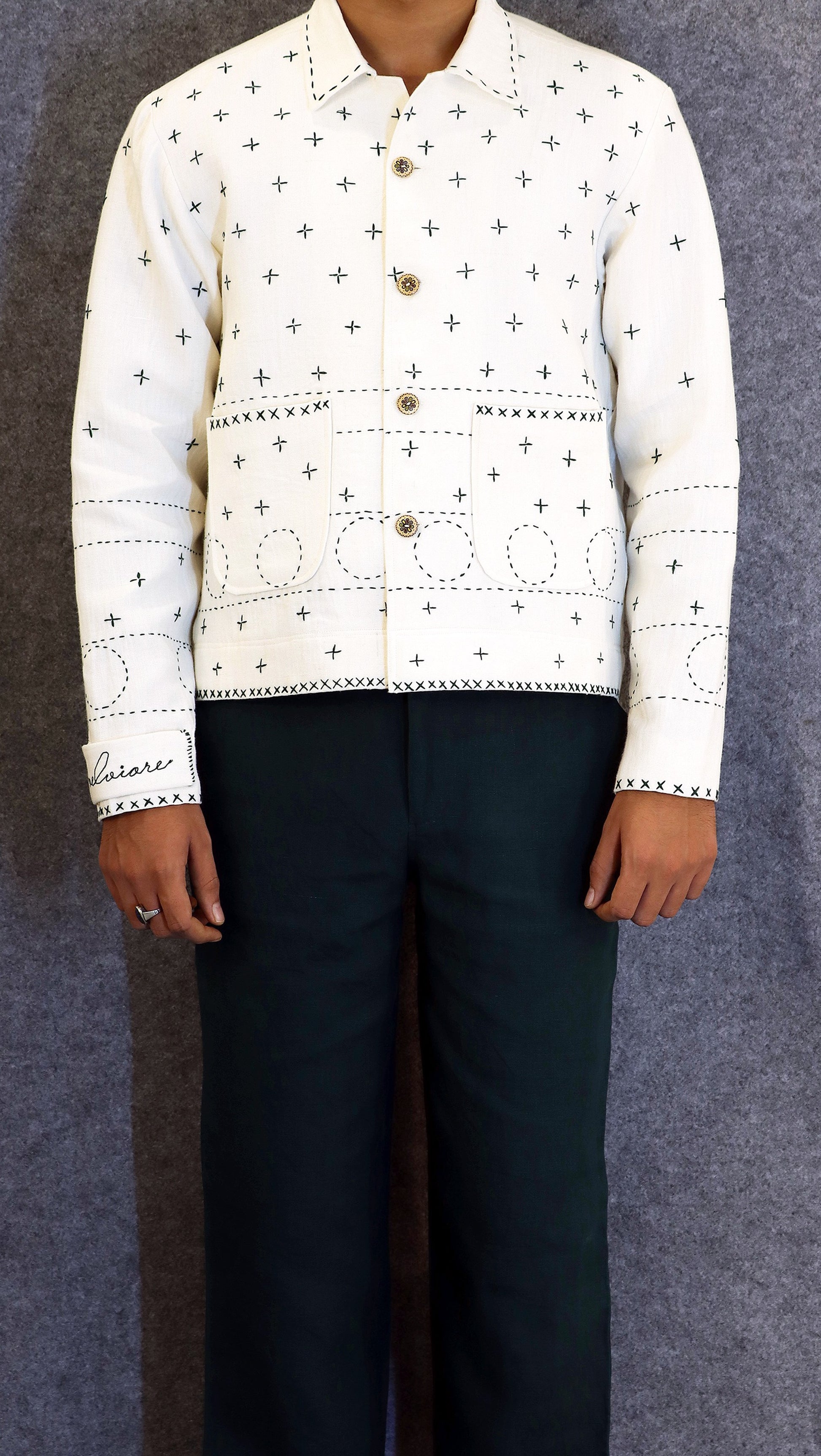 MINIMAL STITCHLINE JACKET (100% Linen)