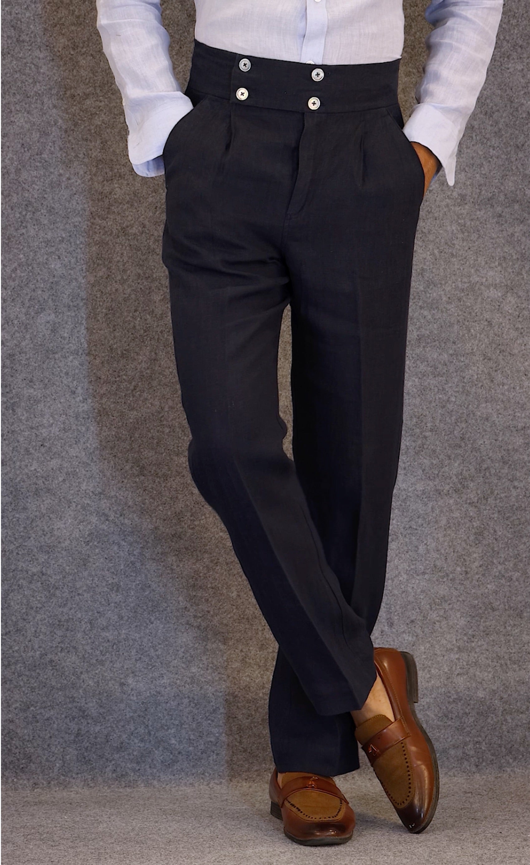 IV BUTTON LINEN PANTS (100% Linen)