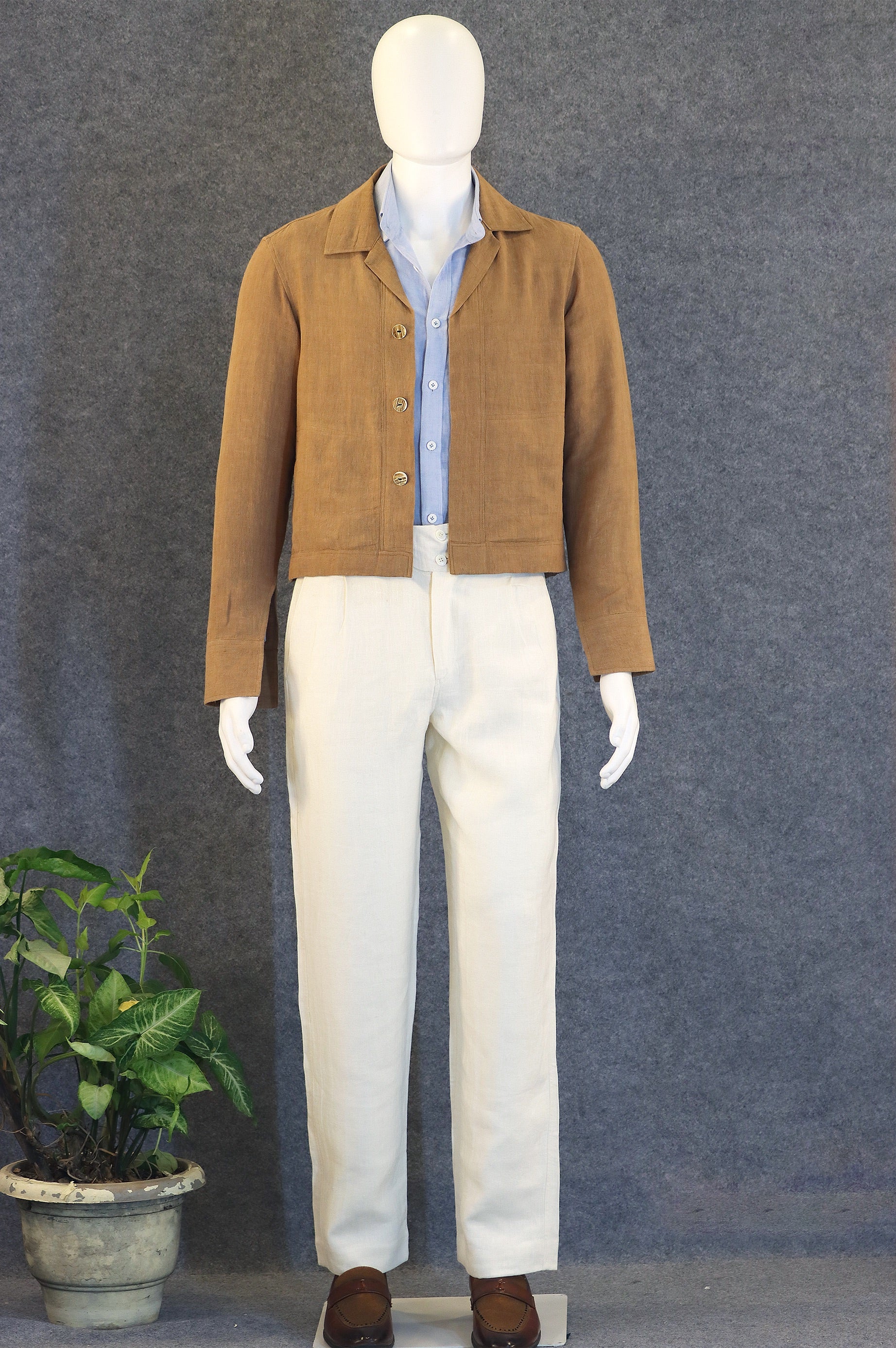 MOCHA MOUSSE JACKET (100% Linen)