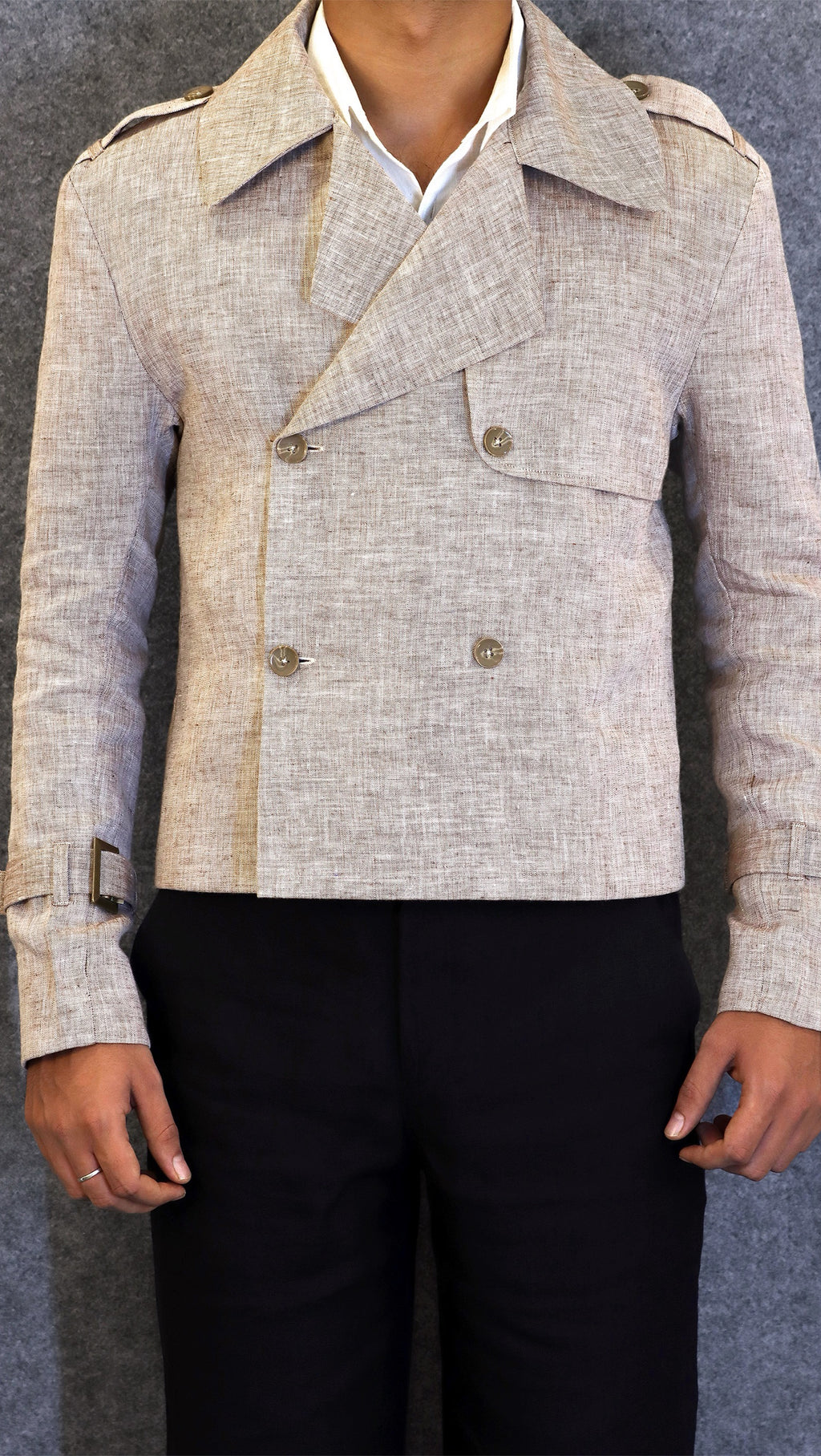 CHAMBRAY LINEN COAT (100% Linen)