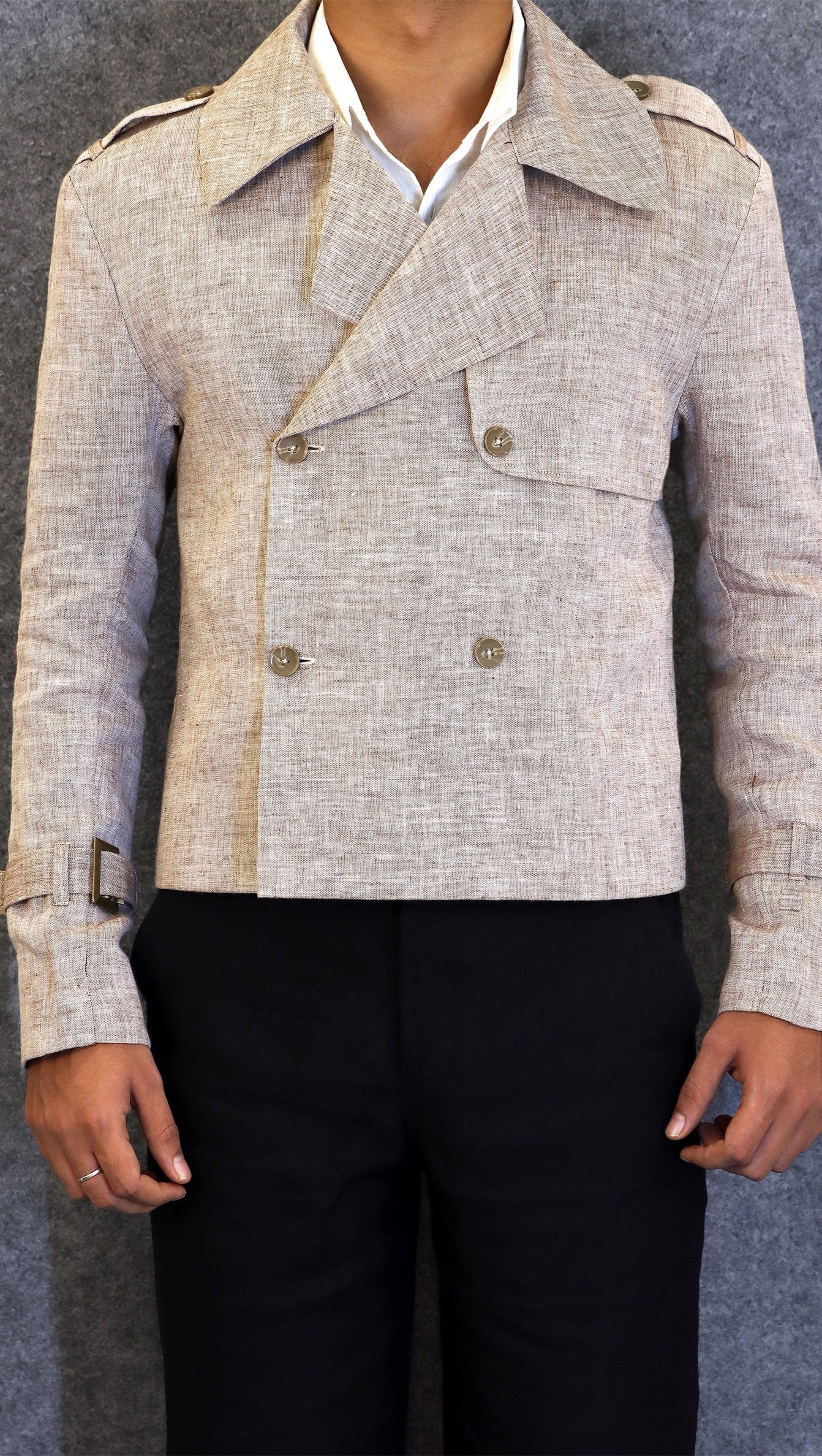 CHAMBRAY LINEN COAT (100% Linen)