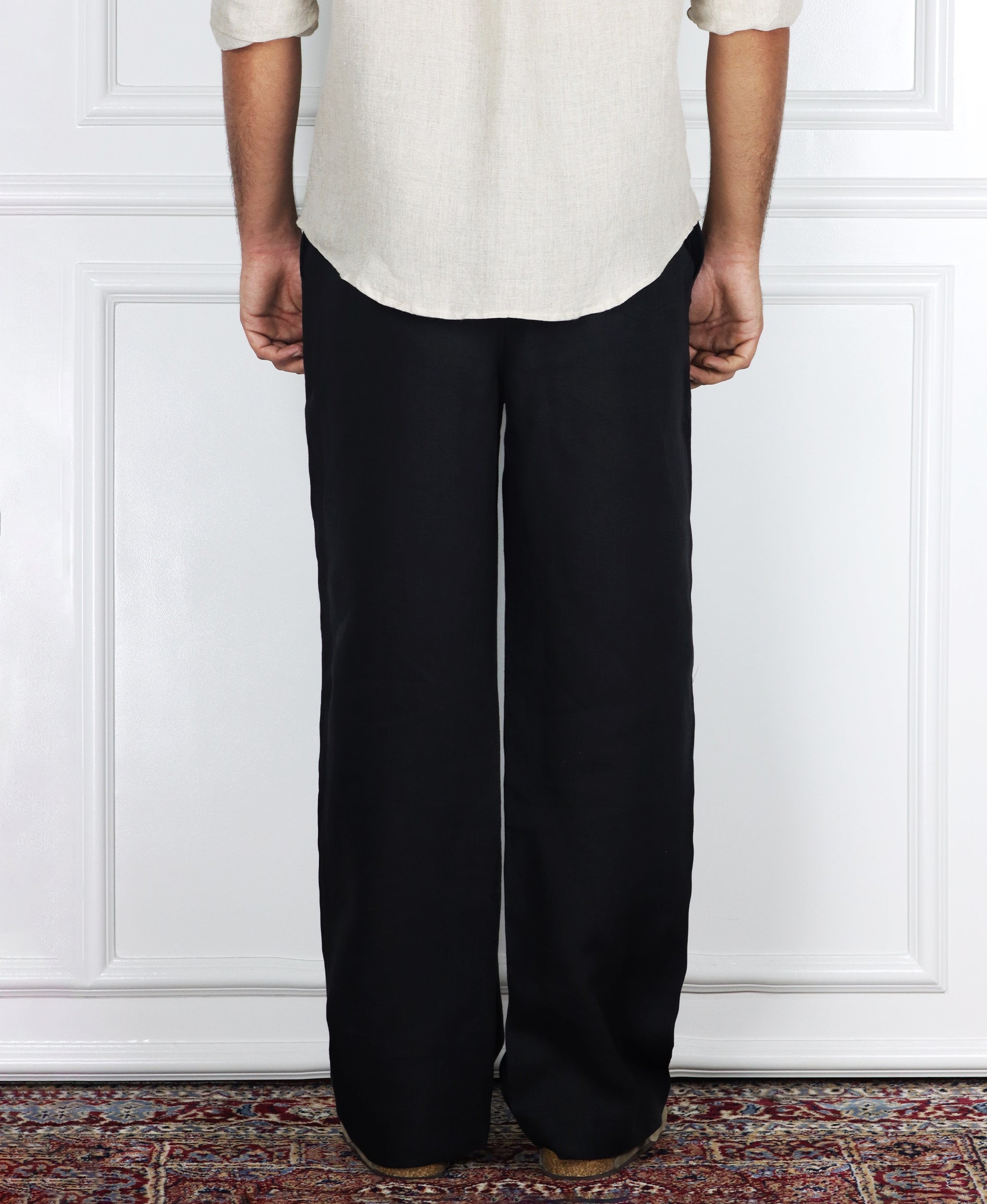 BLACK LINEN TROUSER
