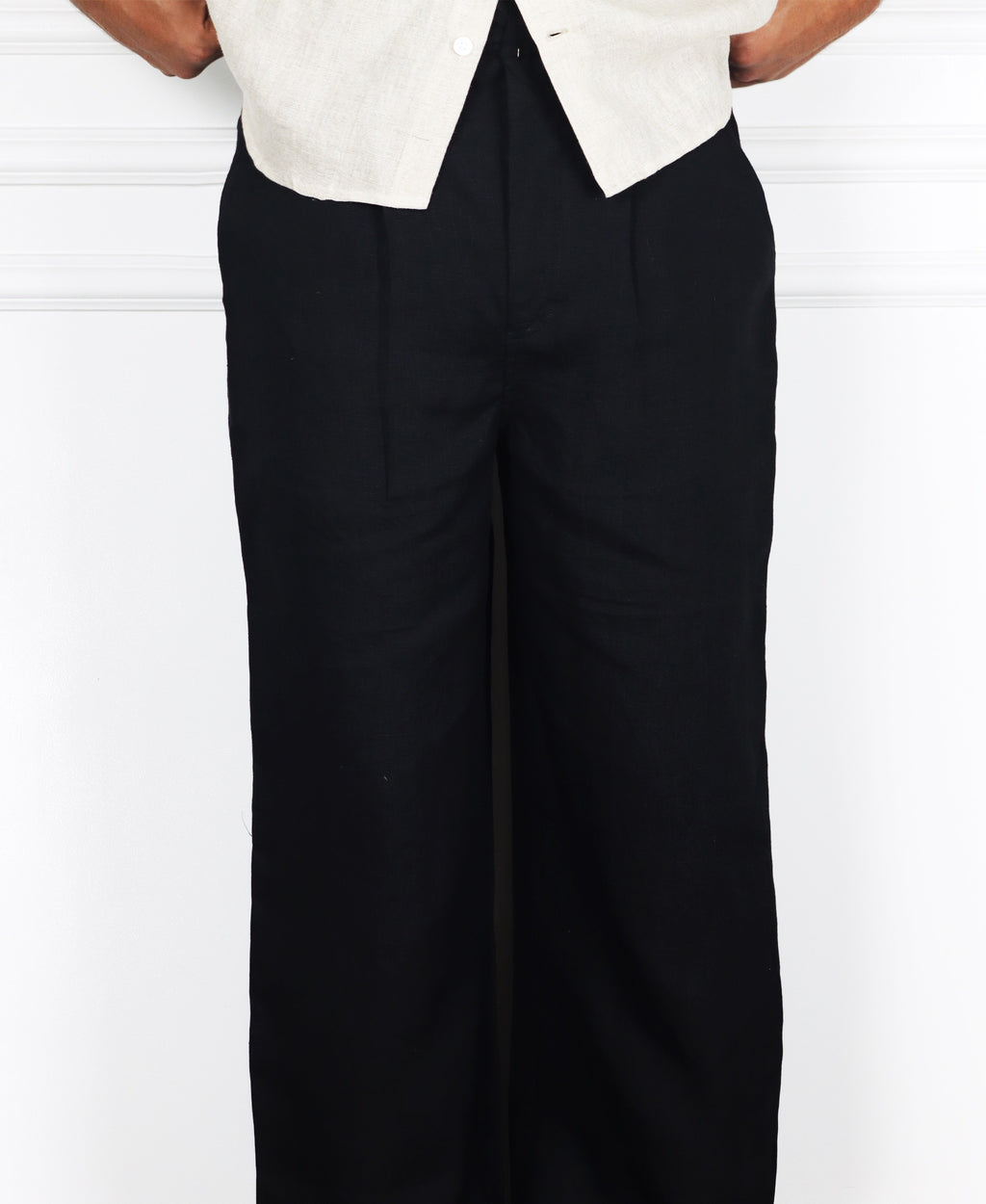 BLACK LINEN TROUSER
