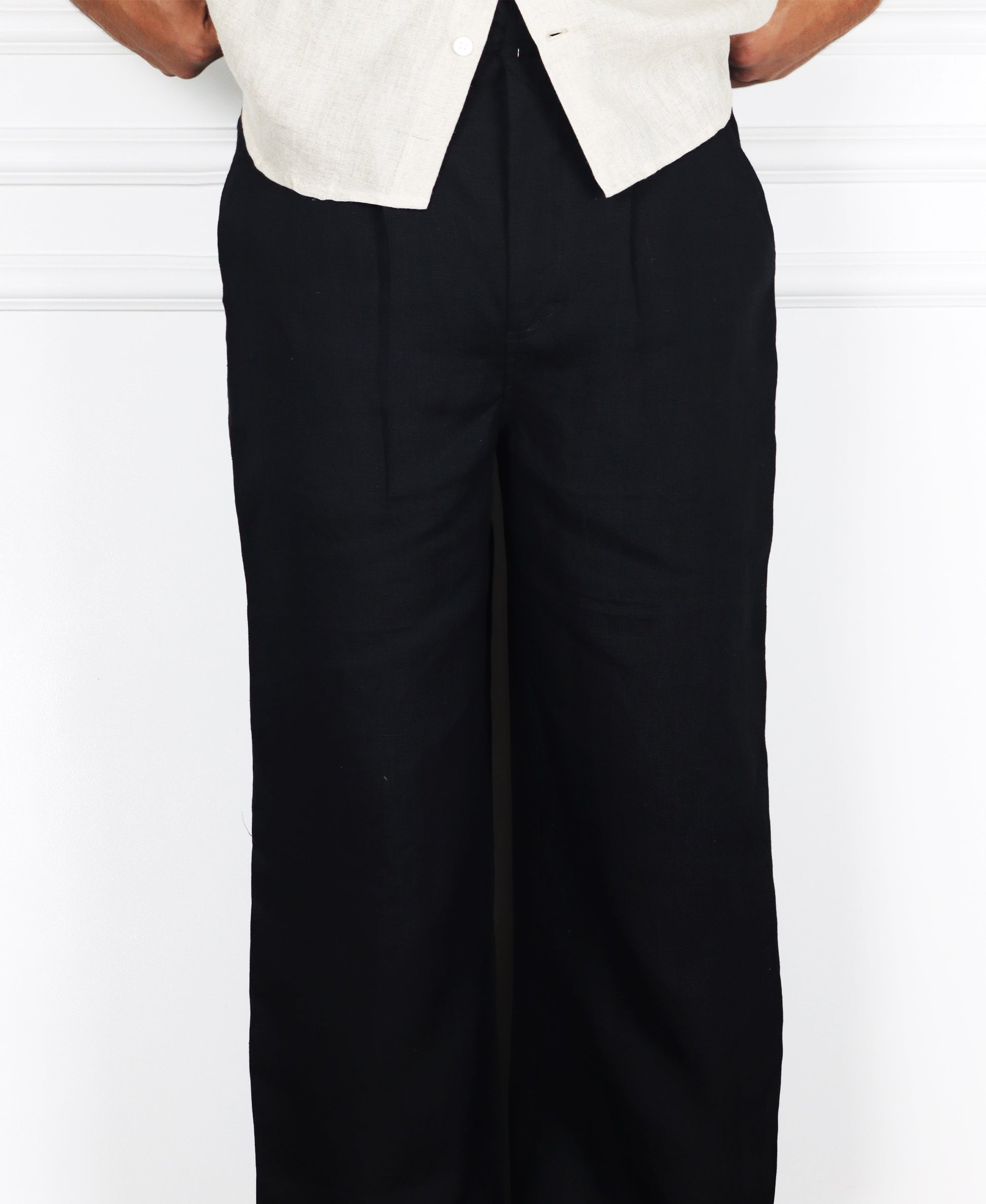 BLACK LINEN TROUSER