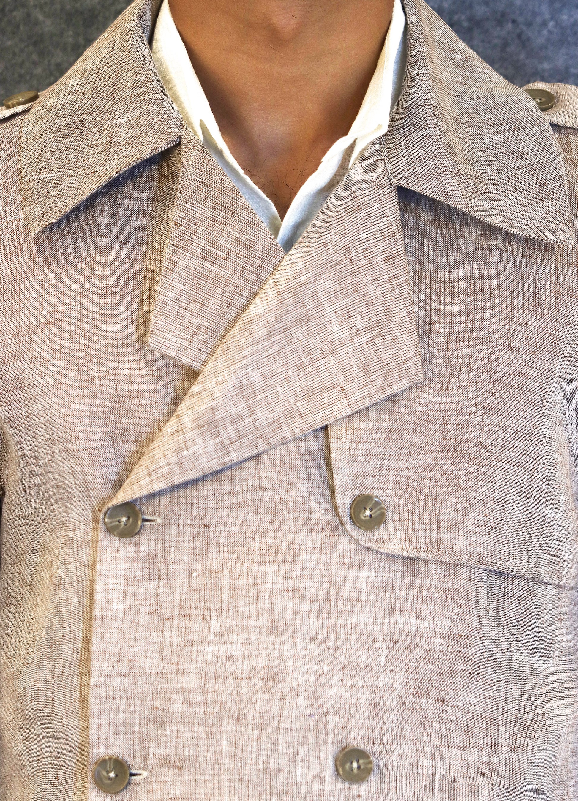 CHAMBRAY LINEN COAT (100% Linen)
