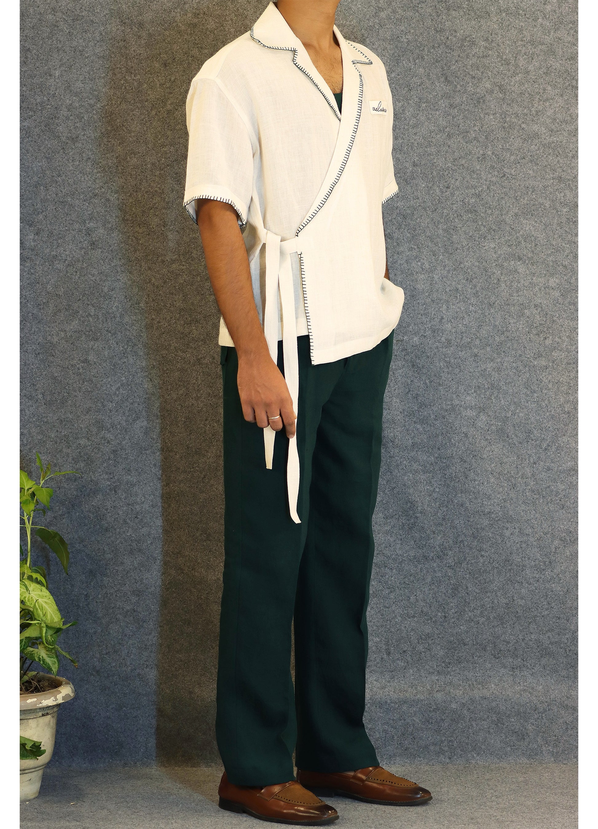 oyster white shirt (100% Linen)
