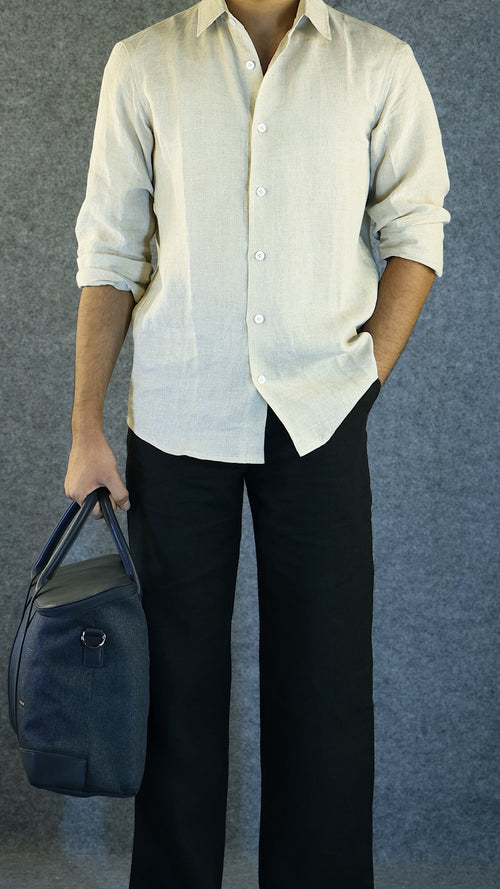 BEIGE LINEN SHIRT (100% Linen)