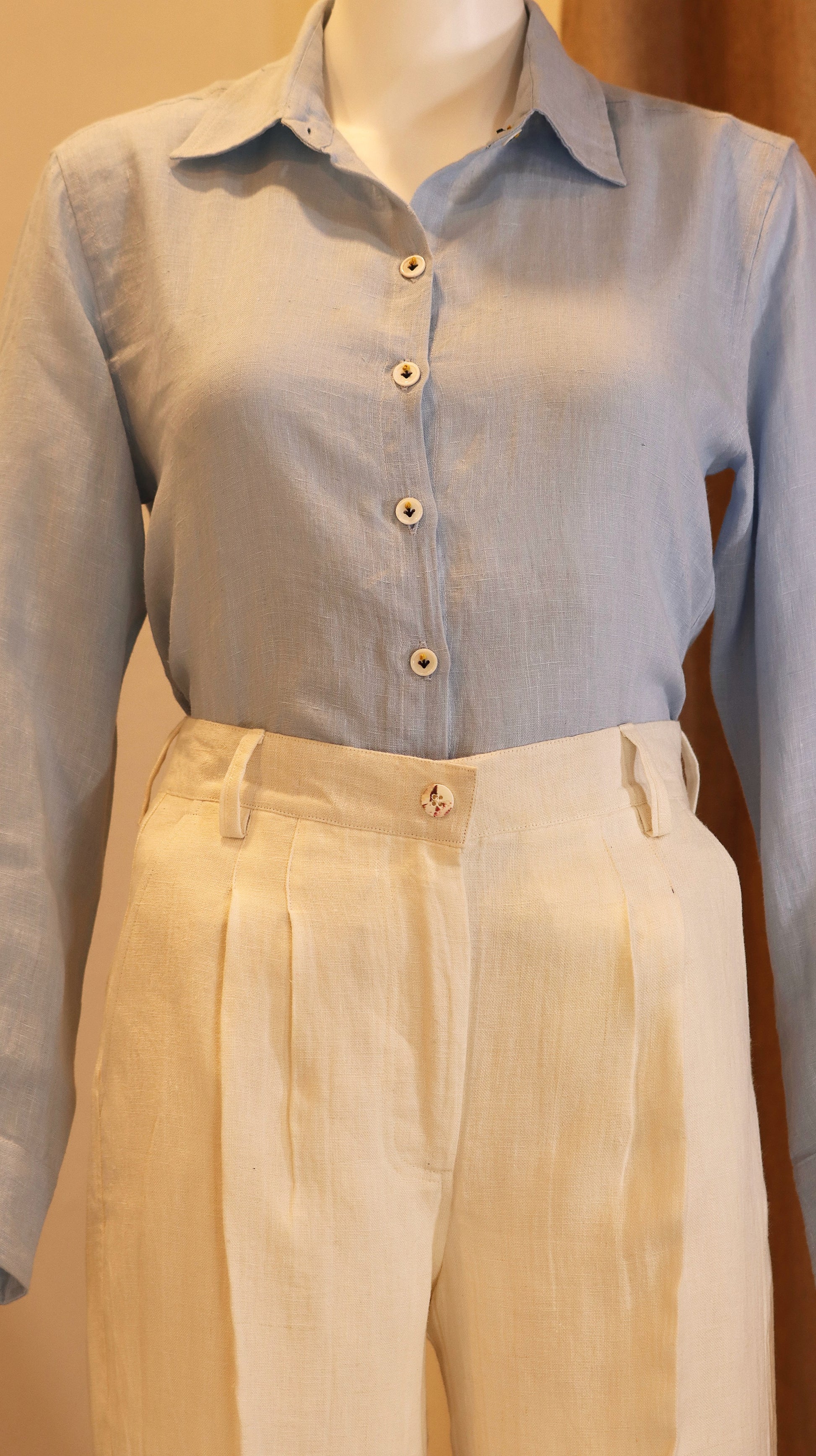 wide-leg pants (100% Linen)