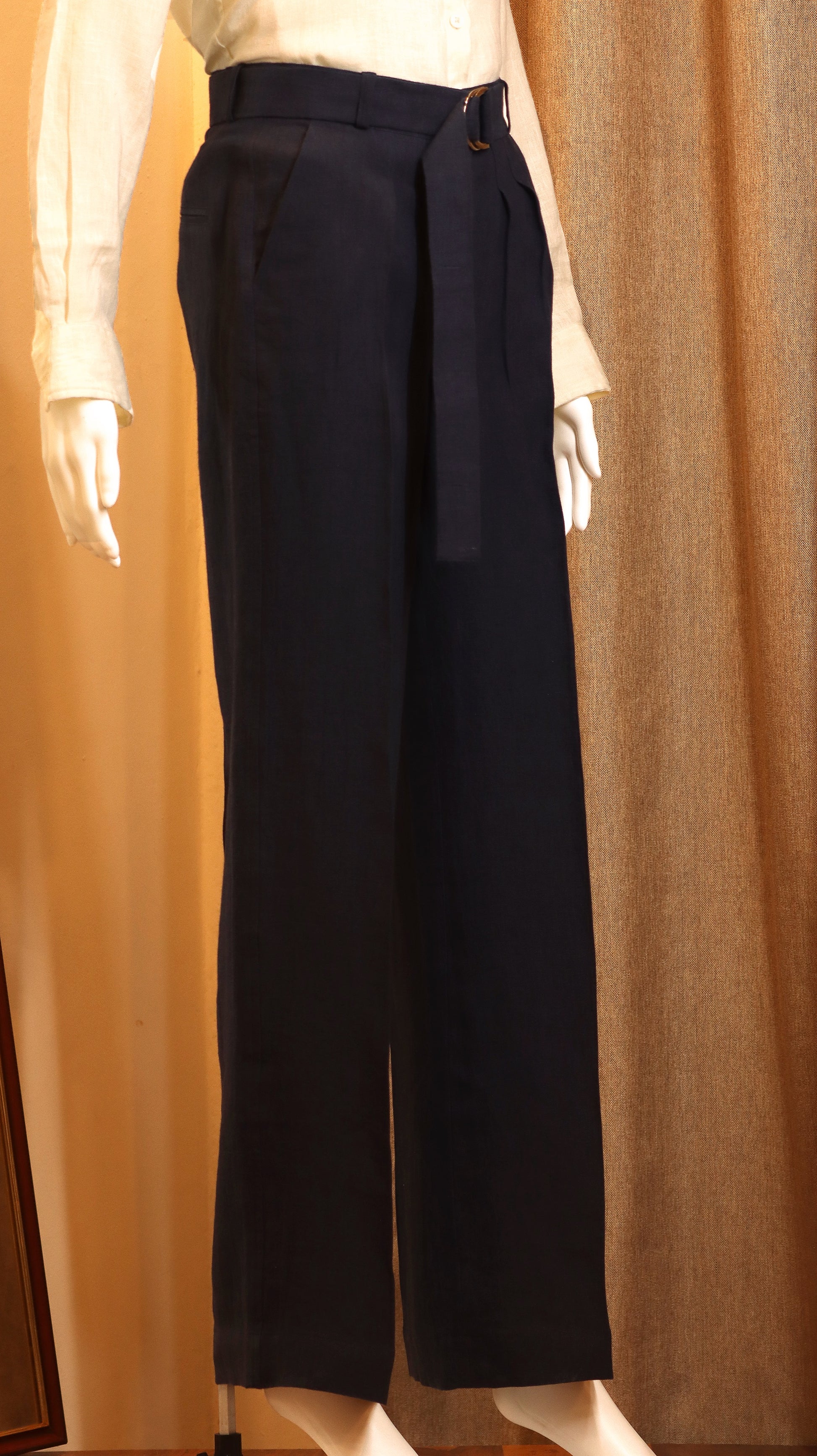 wide-leg pants (100% Linen)