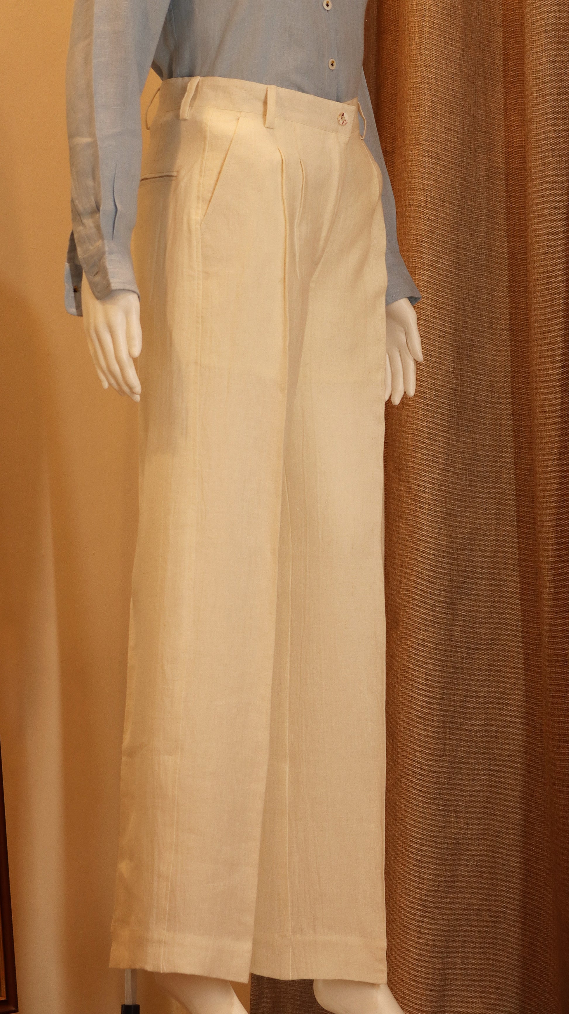wide-leg pants (100% Linen)