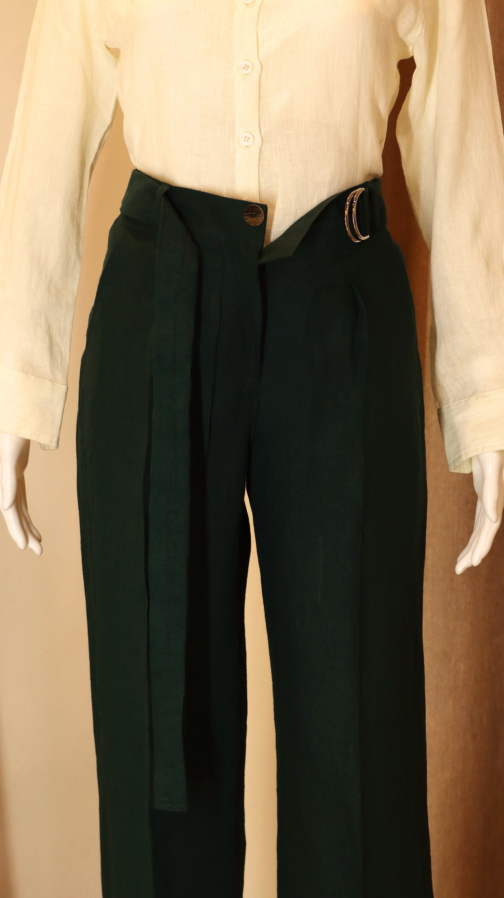 wide-leg pants (100% Linen)