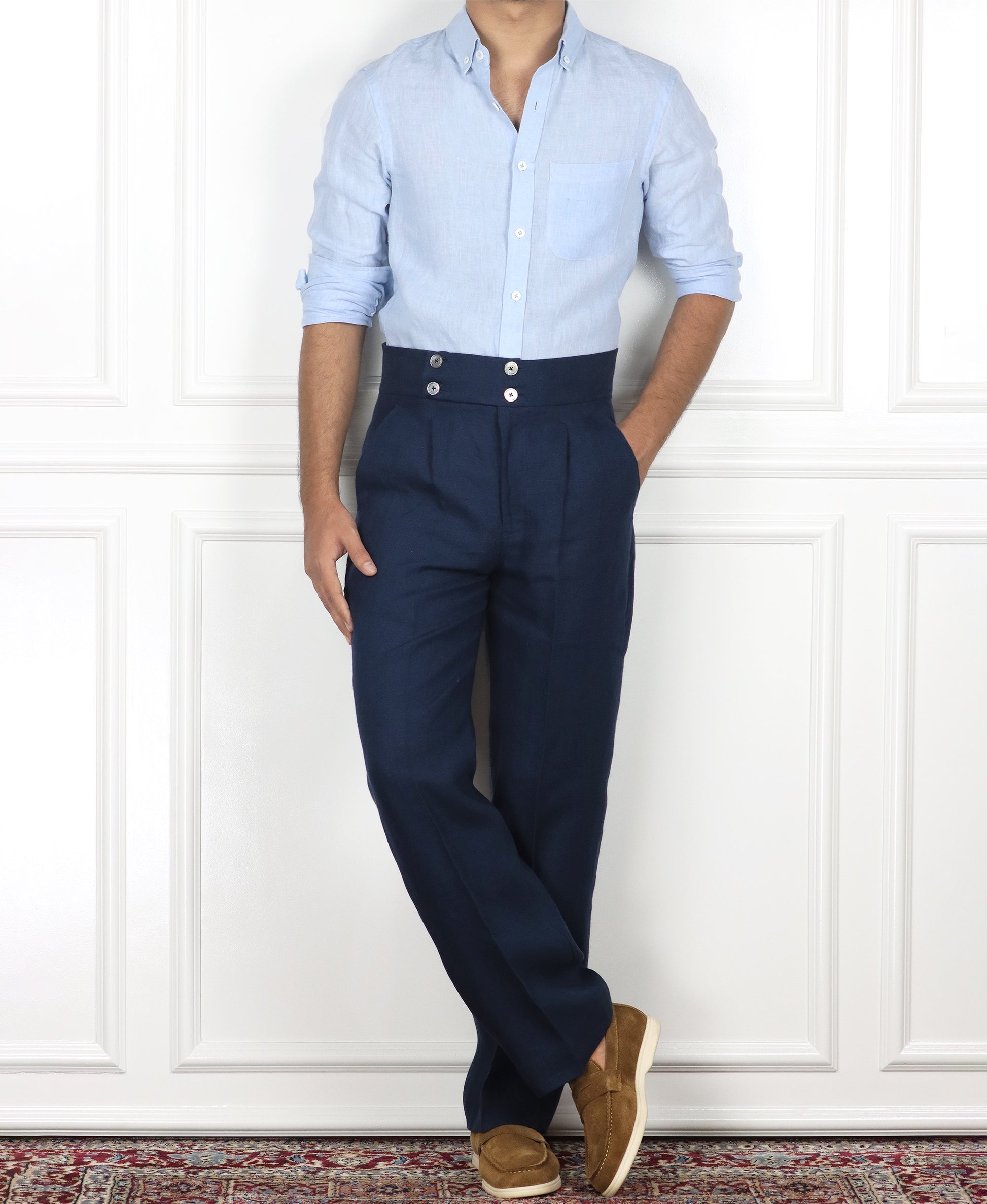 IV BUTTON LINEN PANTS