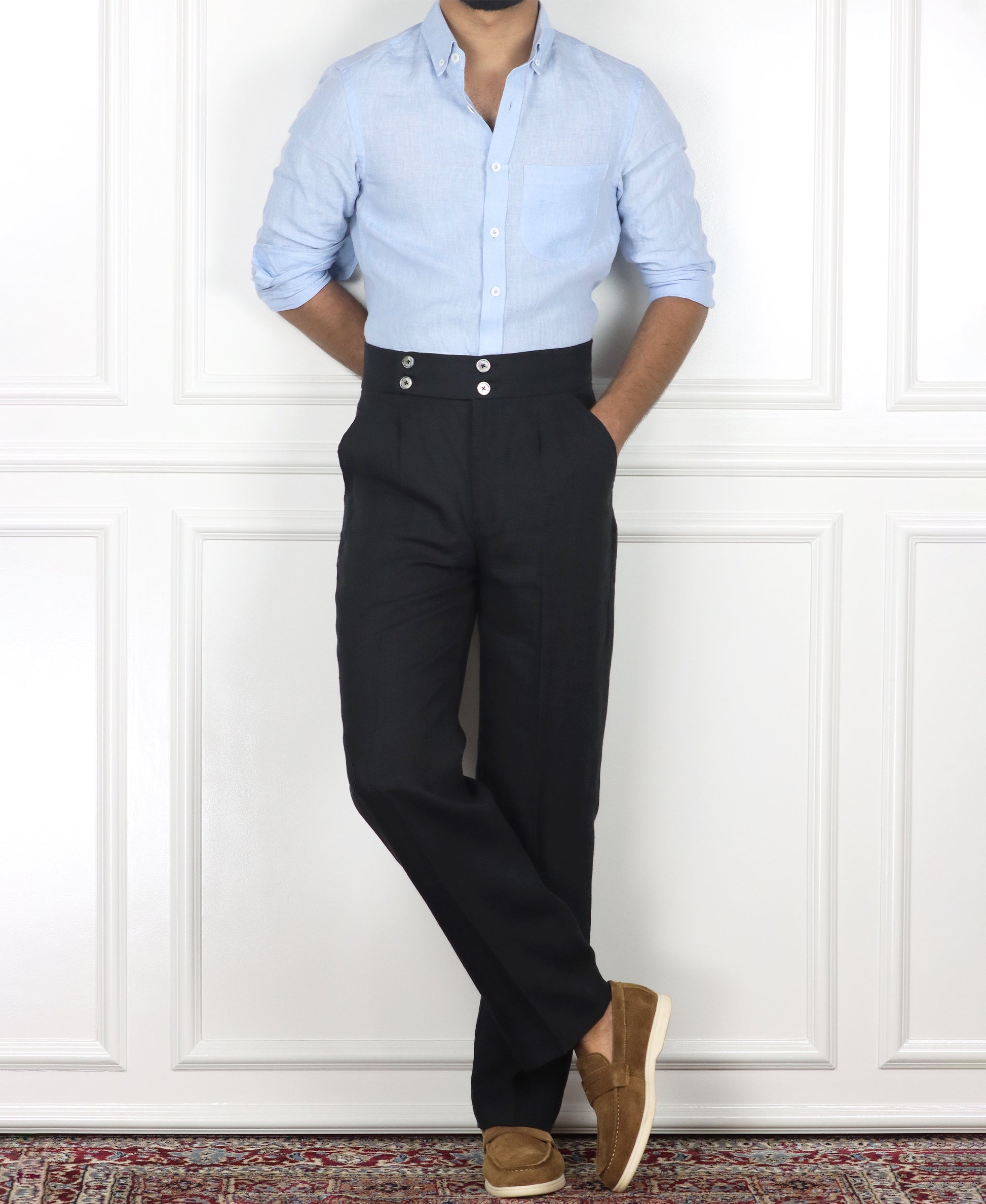 IV BUTTON LINEN PANTS