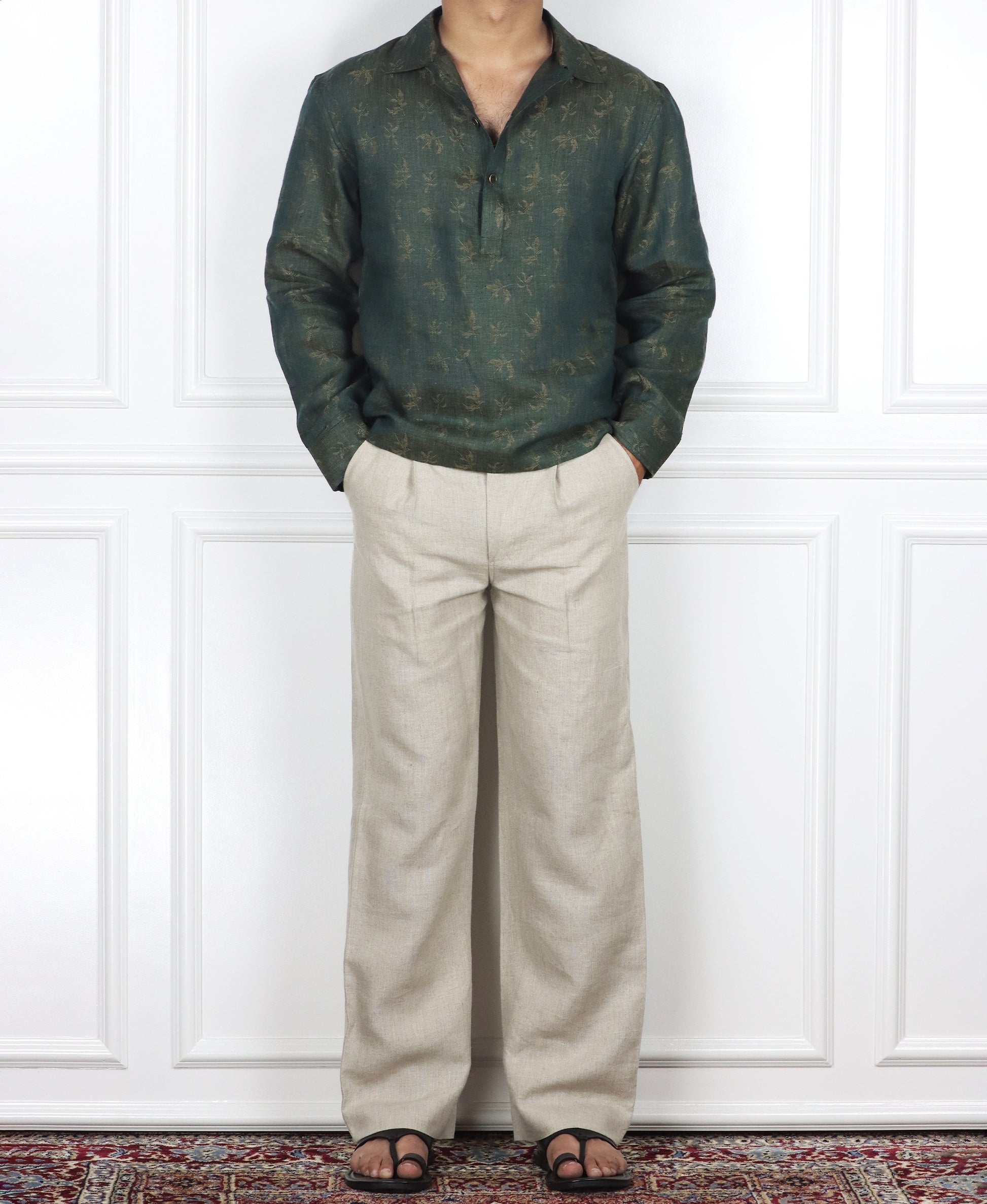 Jacquard Linen Pullover