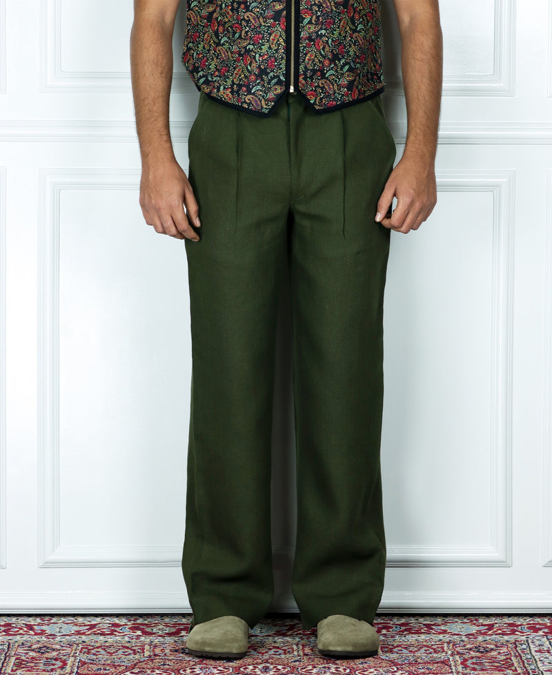 Olive Linen Pants