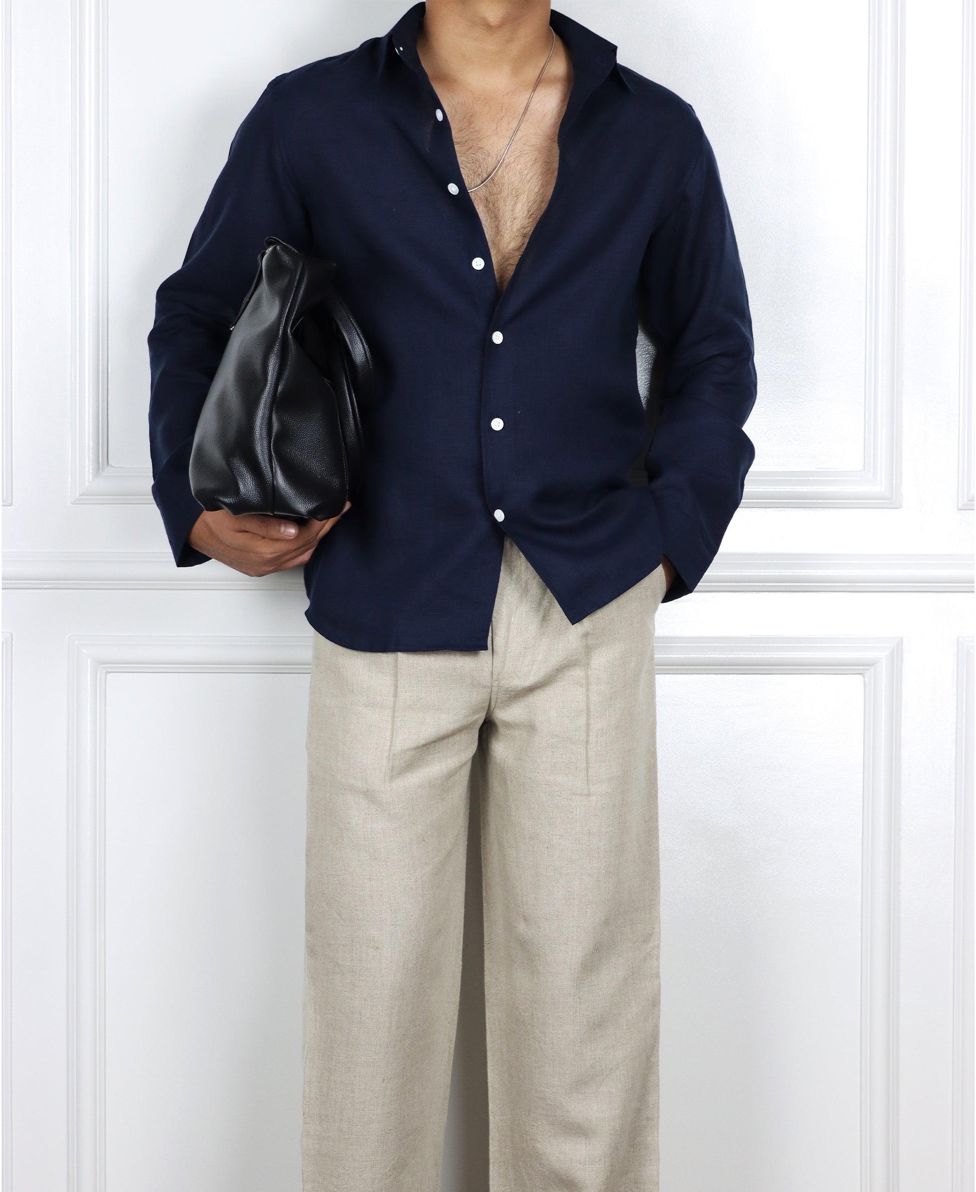 Navy Linen Shirt