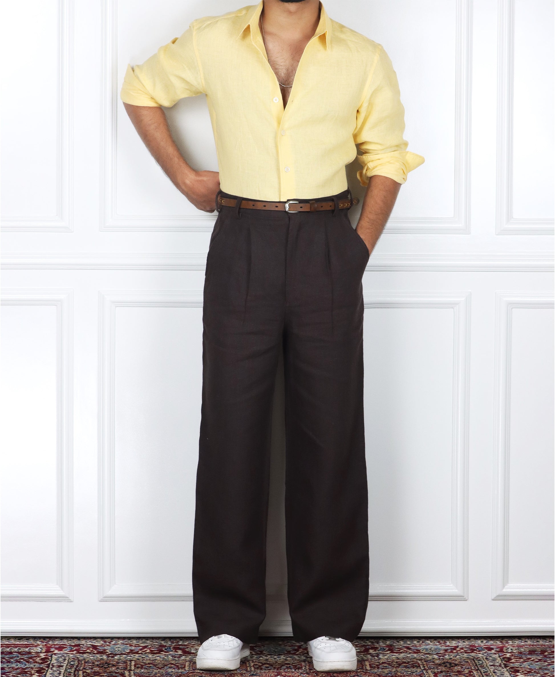 Chocolate Brown Linen Pants