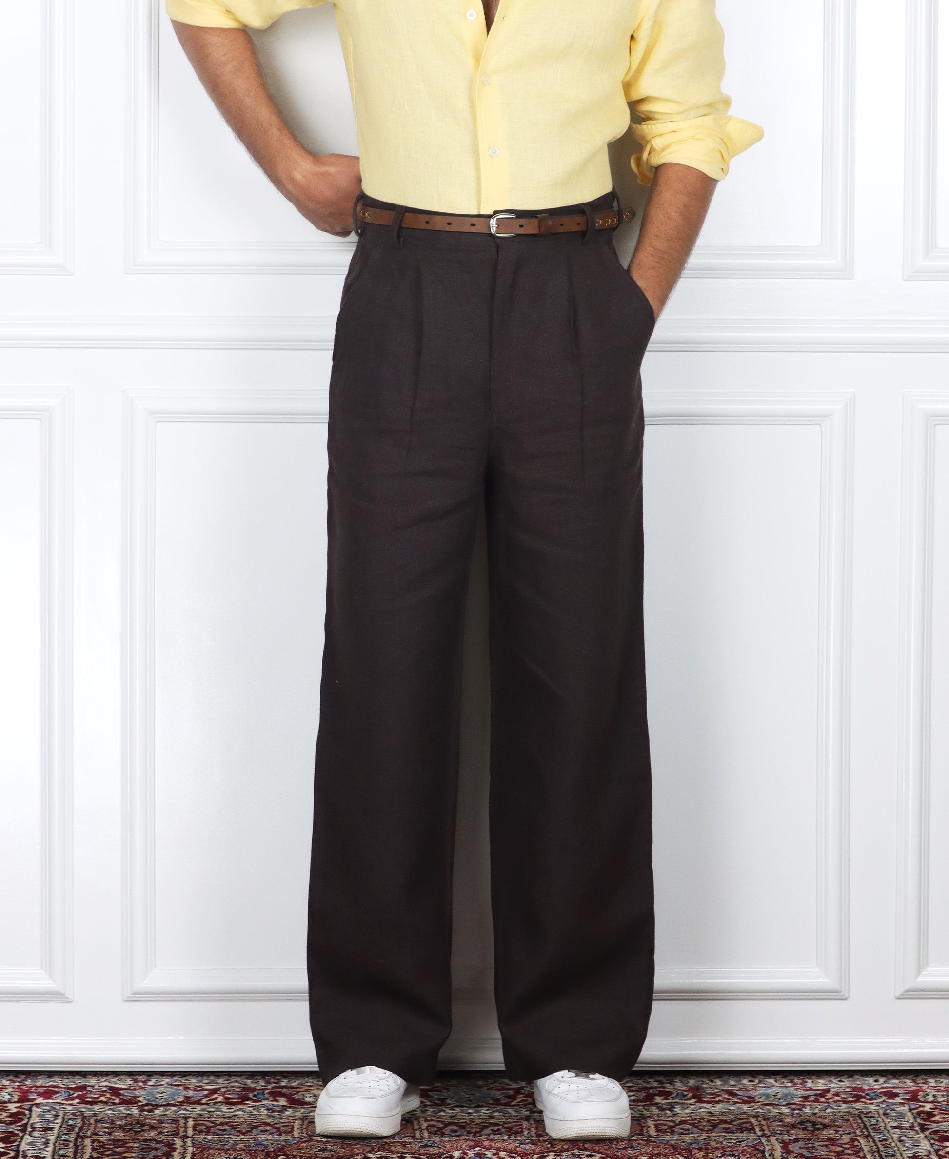 Chocolate Brown Linen Pants